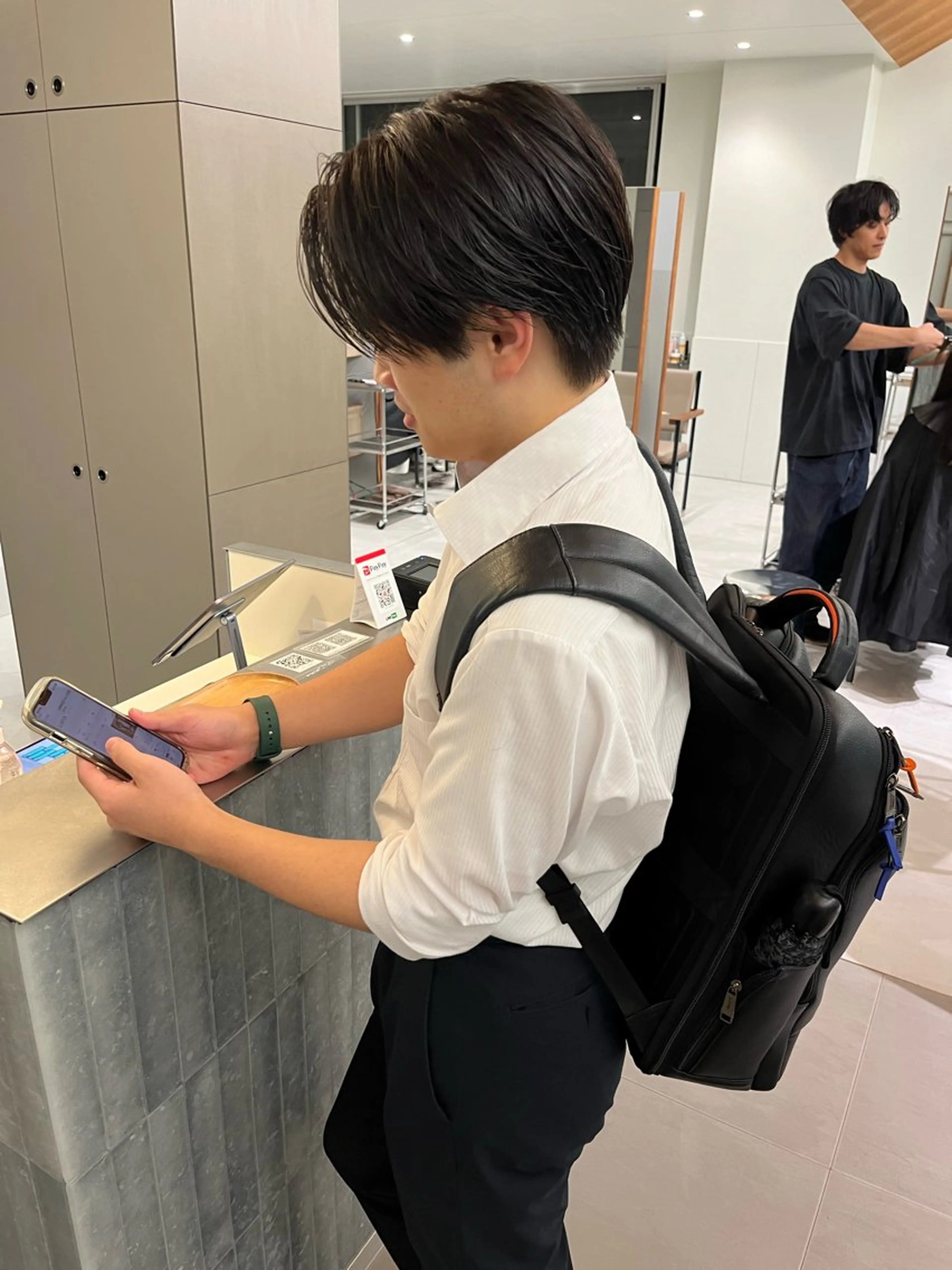 メンズ センターパート 田形清流のヘアスタイル