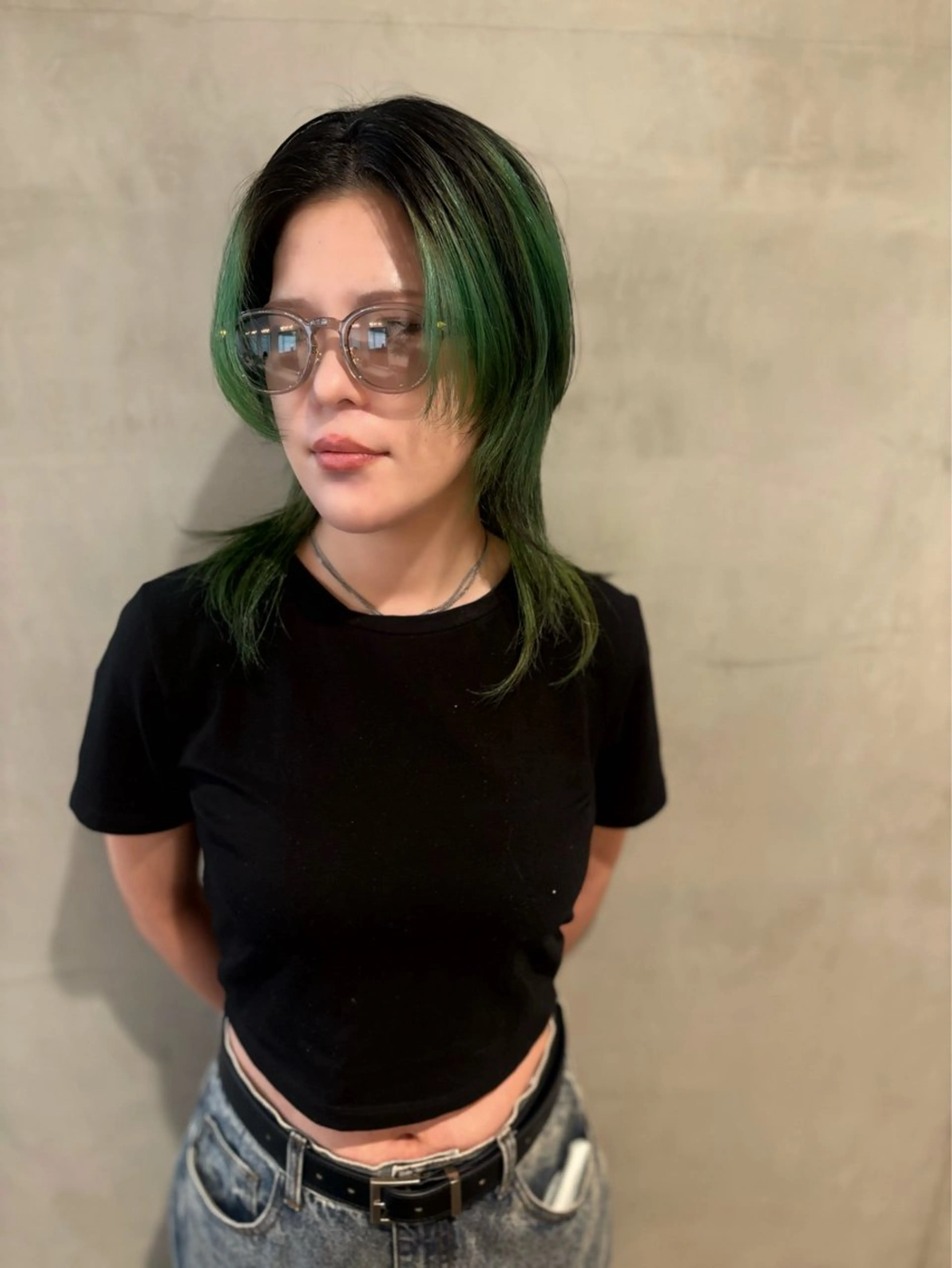 ミディアム カラー ヘアカラー トリートメント 優 作のヘアスタイル
