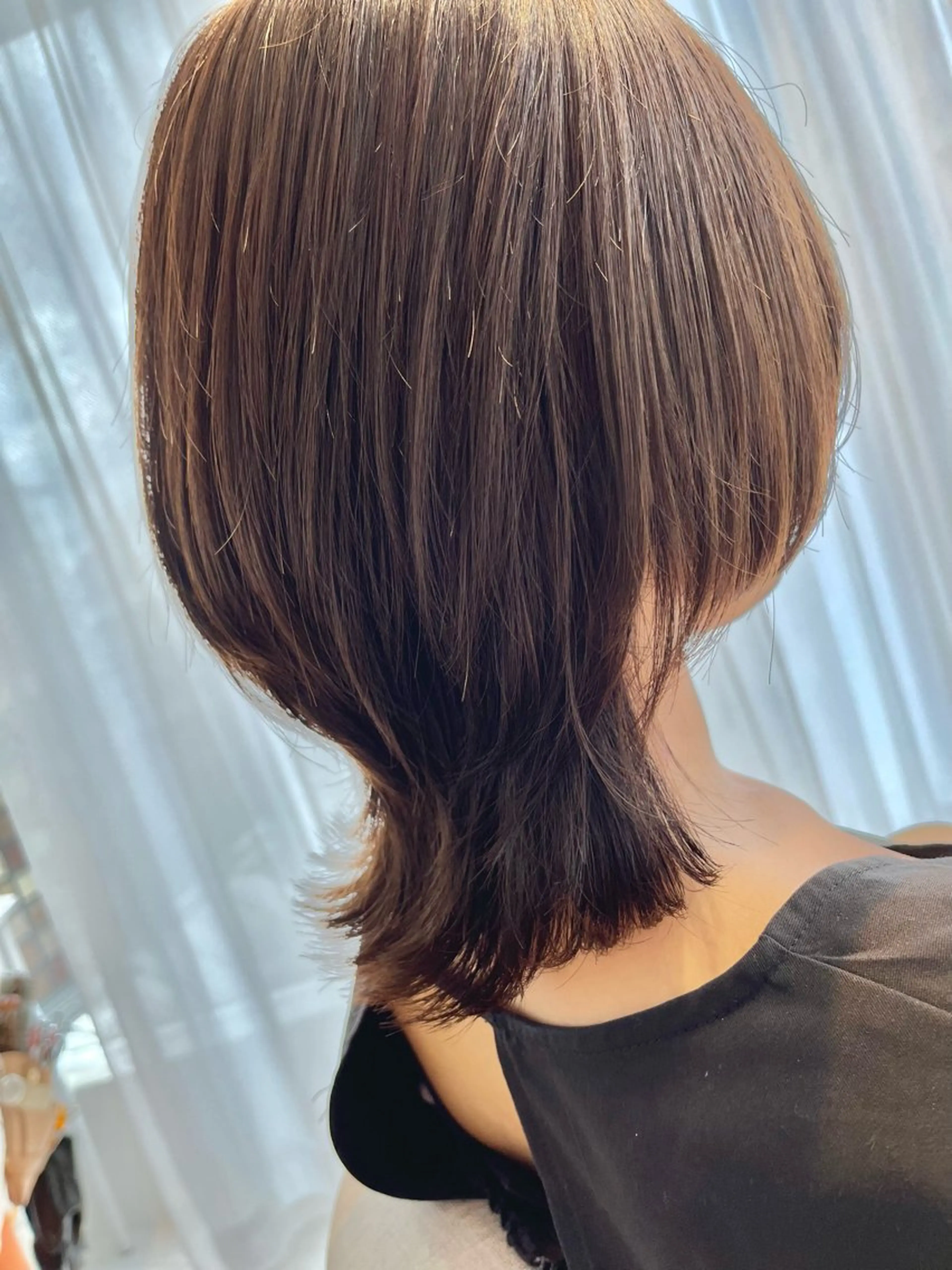 ミディアム カット ヘアカラー ボブ/レイヤー/ 茉莉花のヘアスタイル