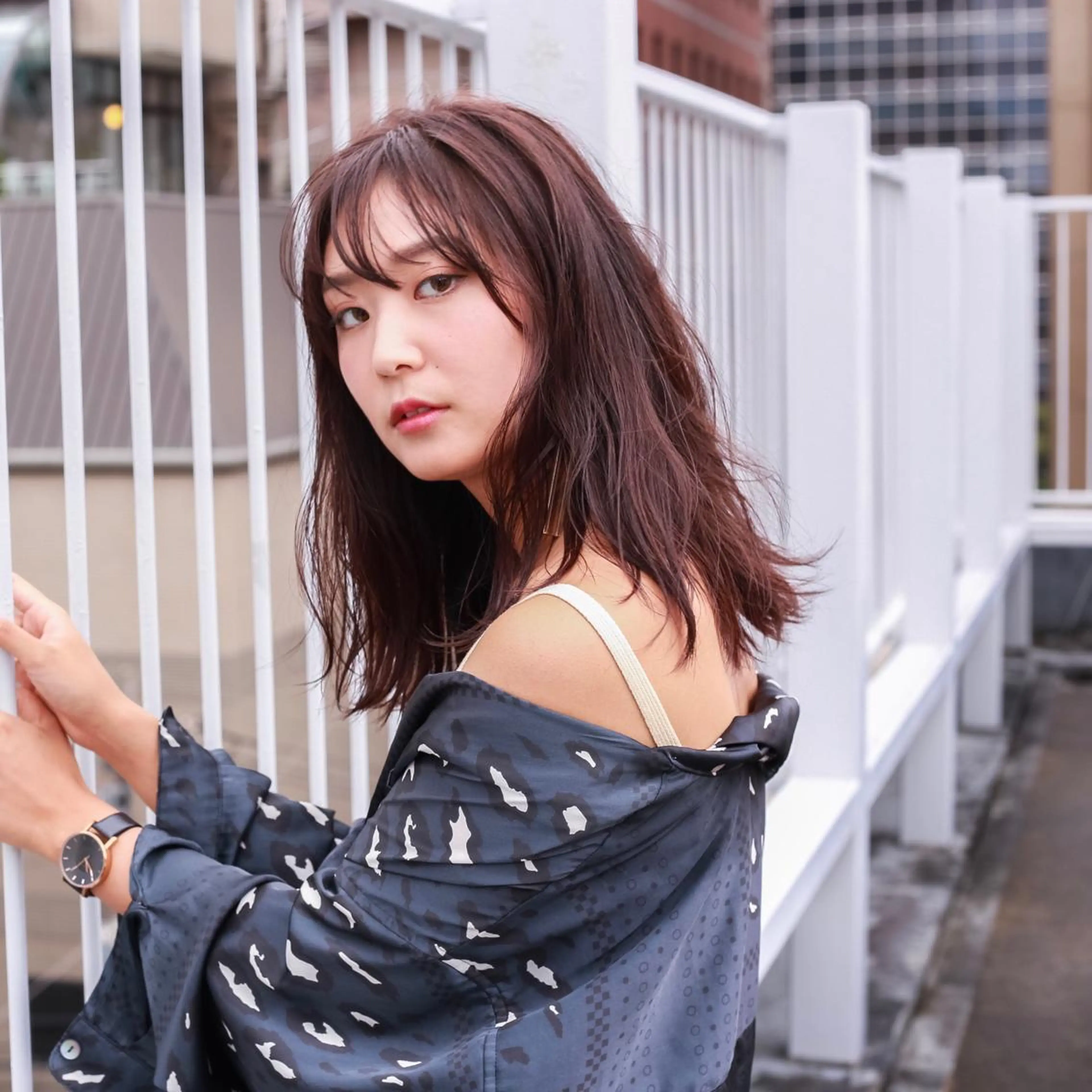 セミロング ヘアカラー トリートメント nessヤマサキ リュウタのヘアスタイル