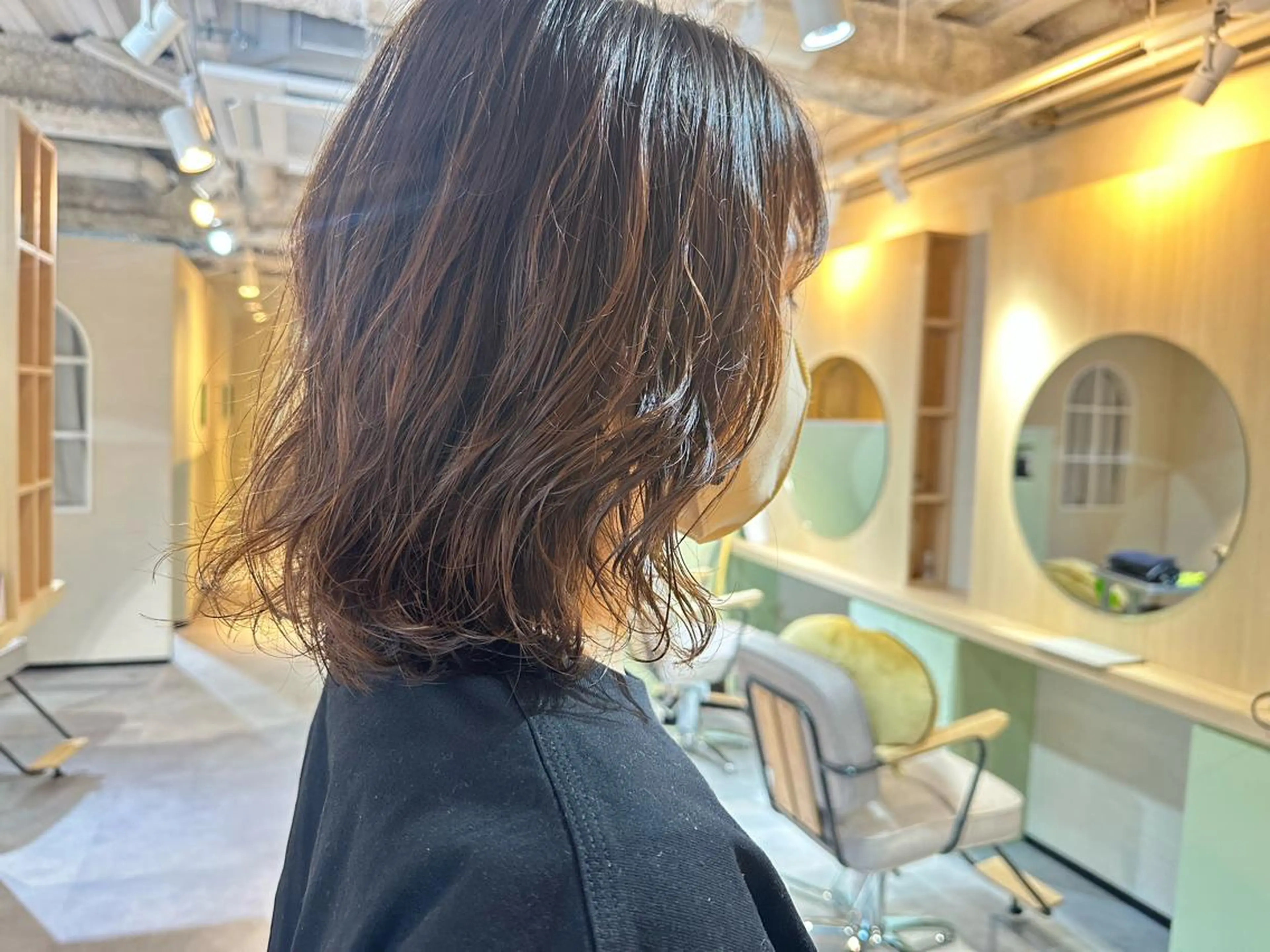 セミロング パーマ セミロングパーマ デジタルパーマ 【Uneユヌ】菊地 春那のヘアスタイル