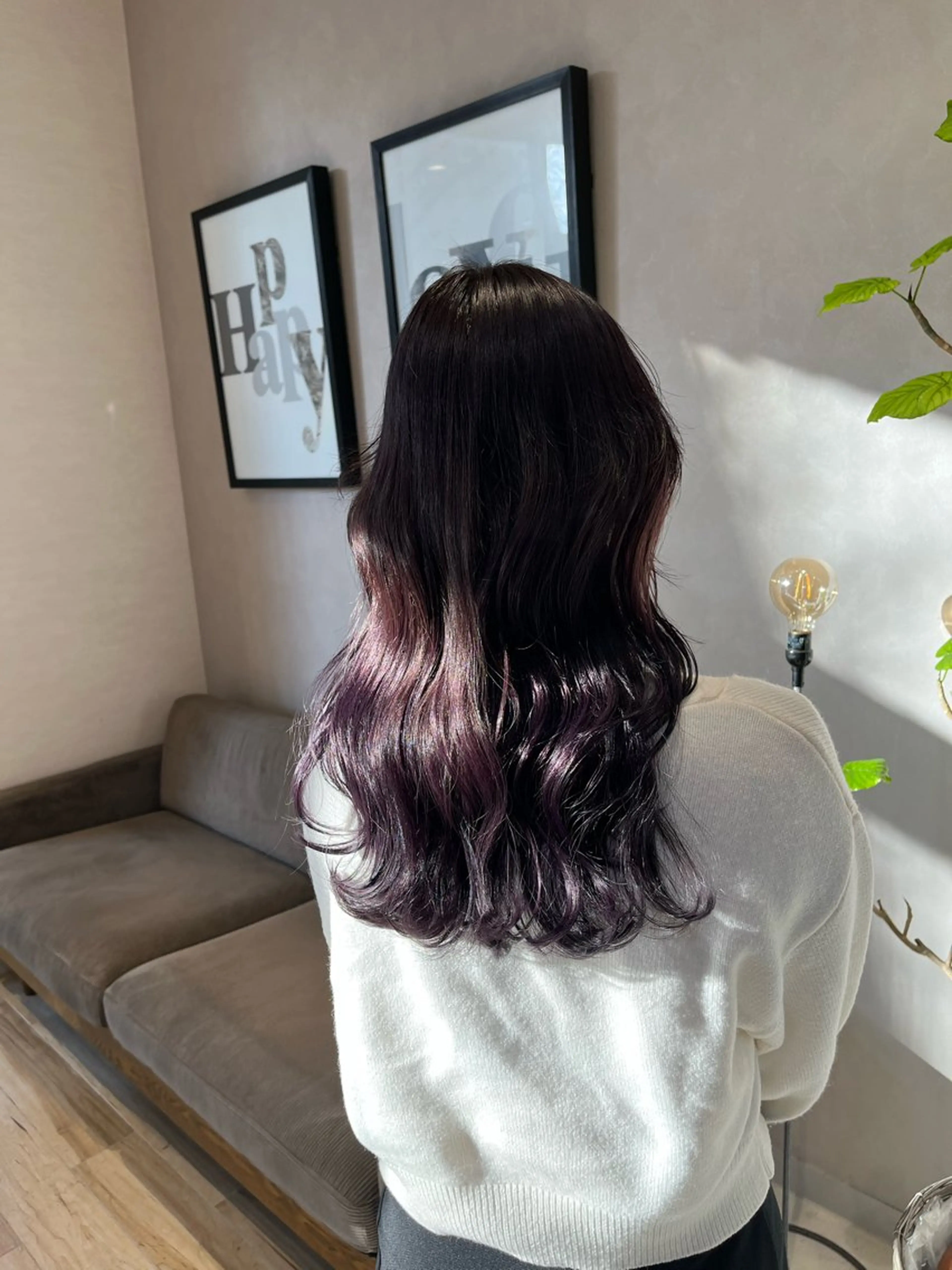カラー ニュアンスパーマ 曲がる縮毛矯正　爲石のヘアスタイル