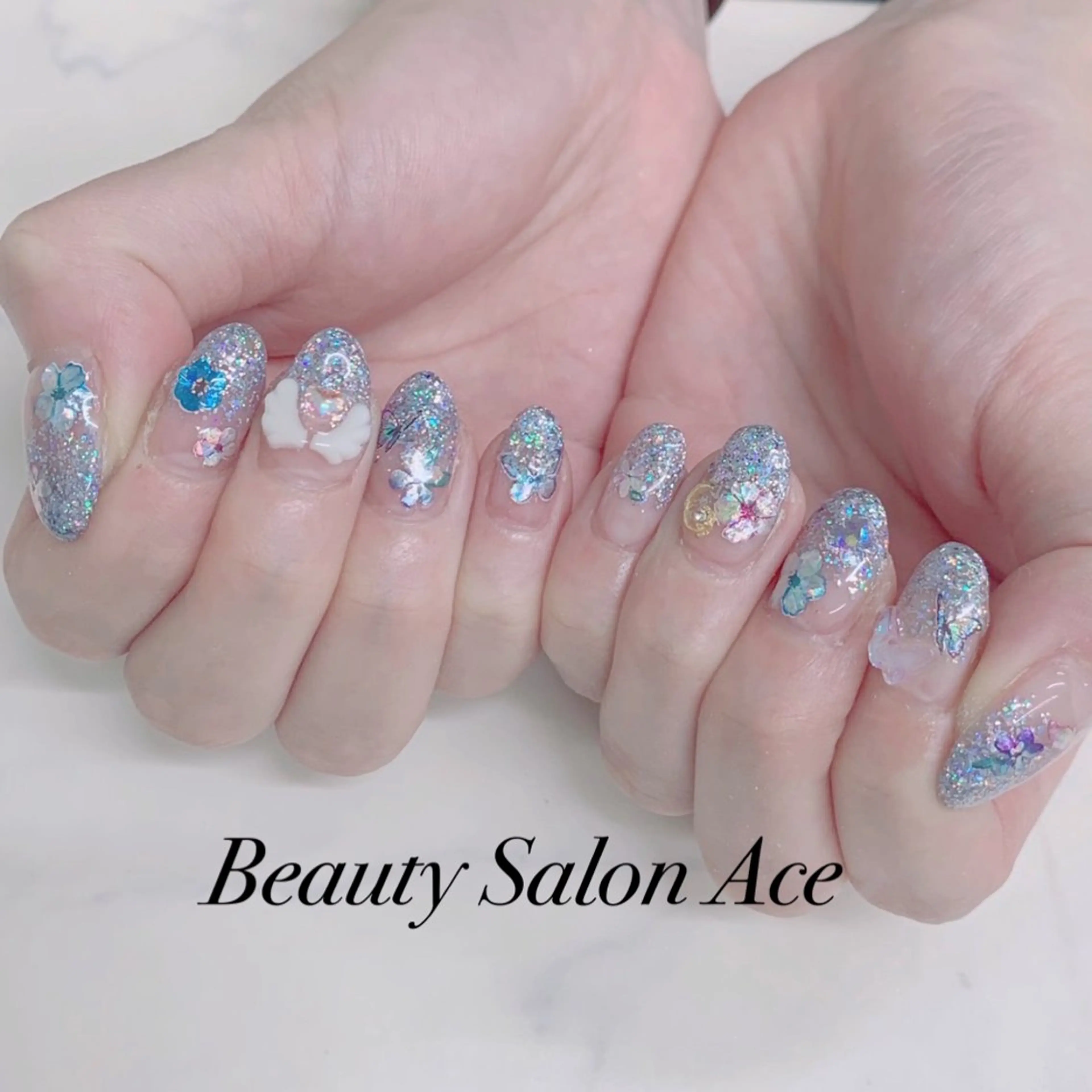 ネイル グラデーション ラメ(グリッター) ラメグラデーション メンズネイル 夏ネイル Beauty Salon Ace(ネイルサロン エース)所属・池袋フィルイン Ace♡長さだしのネイルデザイン