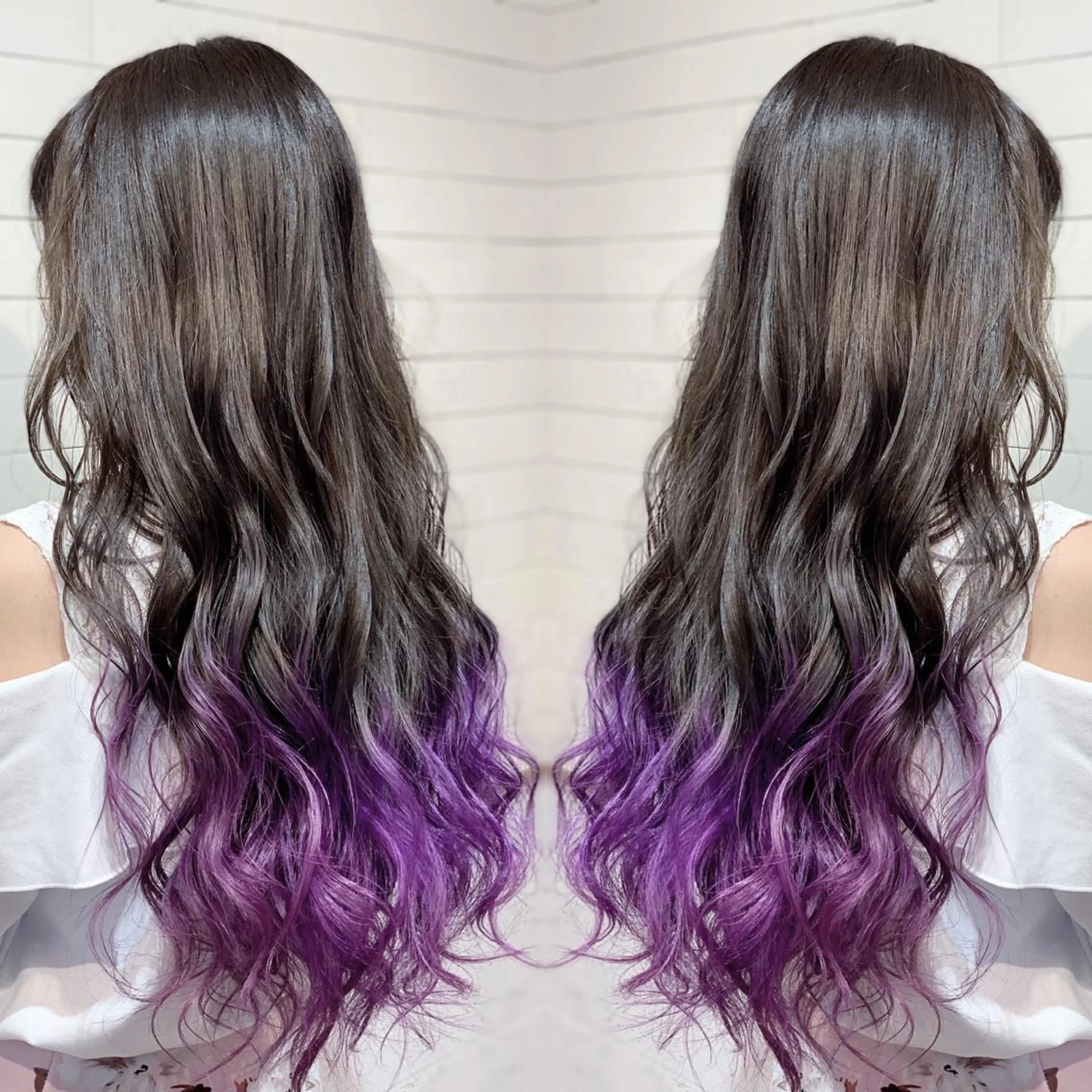 ロング カラー ヘアアレンジ ヘアカラー トリートメント 髪質改善×ハイトーン 中田啄也のヘアスタイル