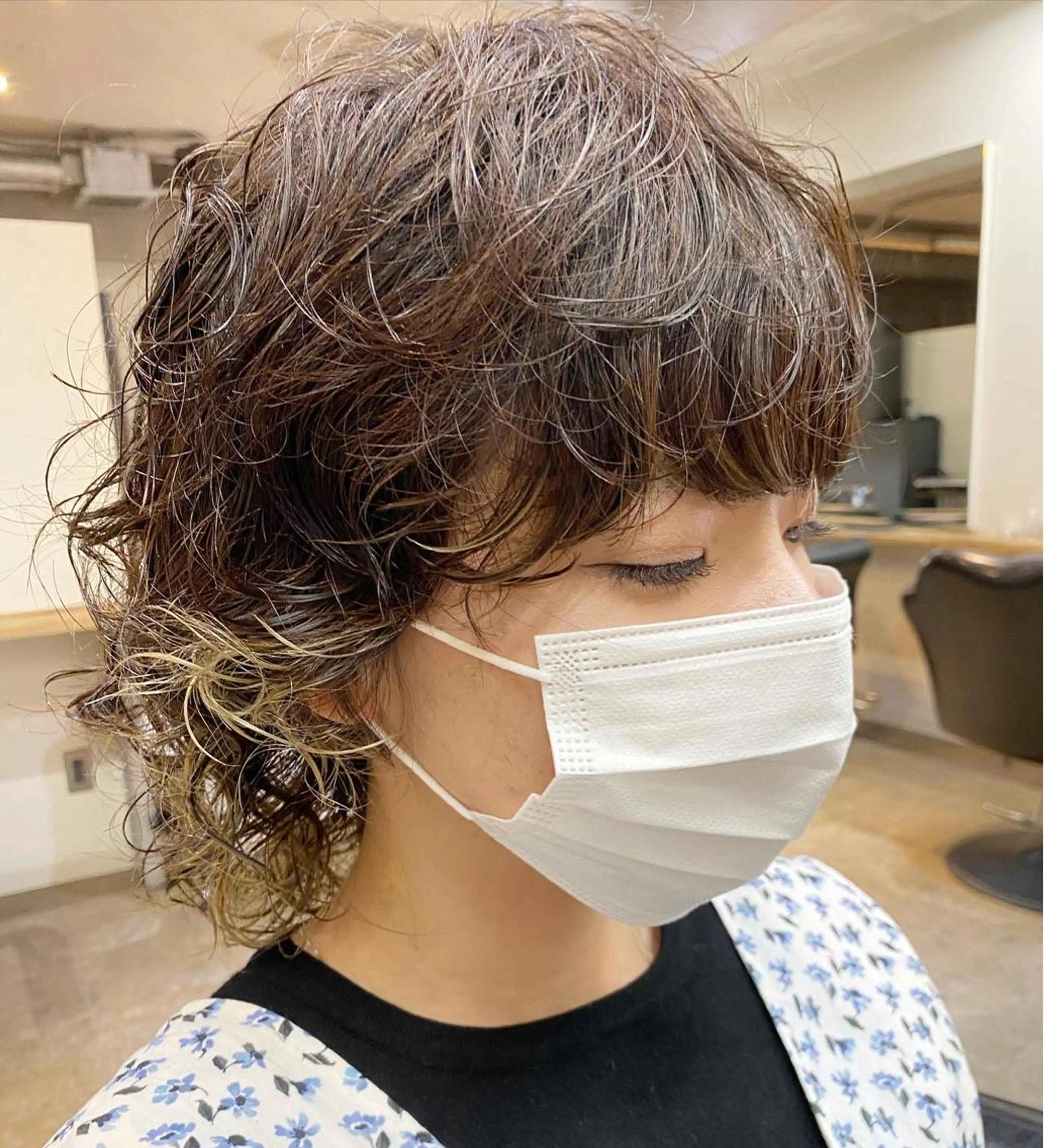 ミディアム パーマ カット パーマ トリートメント 下北沢 soiのヘアスタイル