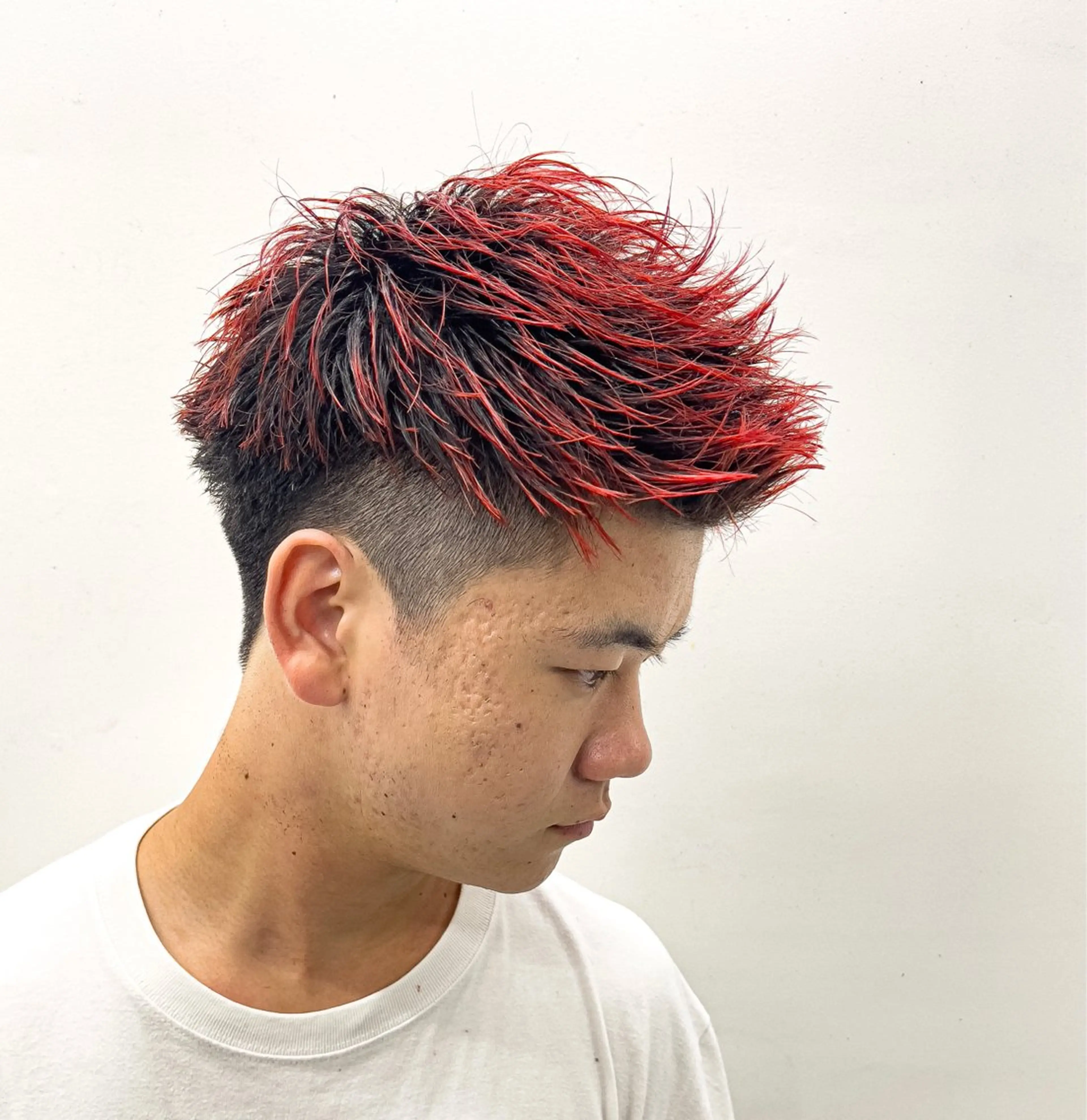 ショート カラー メンズ モヒカン カット ヘアカラー 森本裕/オーナー/ スパイラルパーマのヘアスタイル