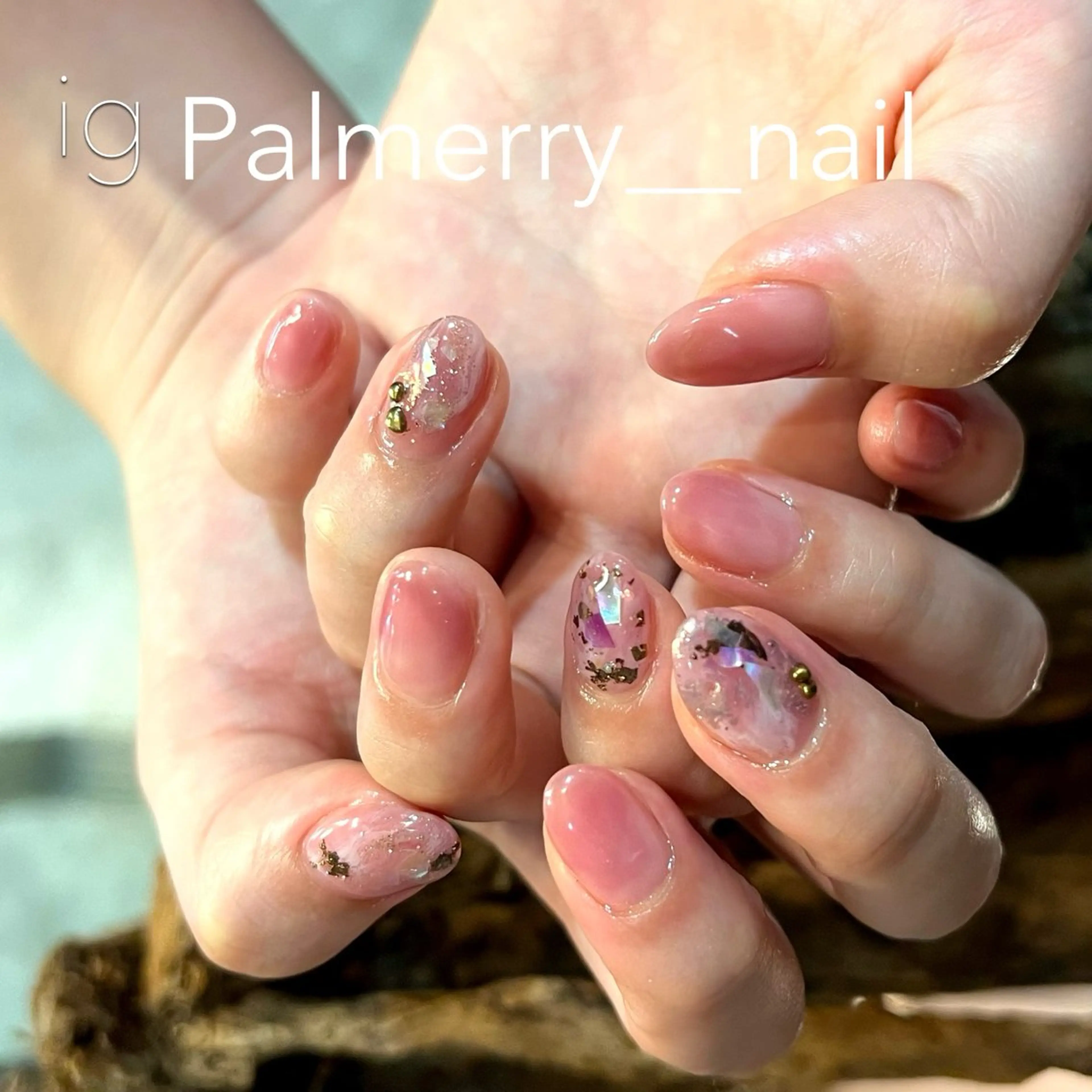 ネイル ニュアンスネイル ピンク 夏ネイル ハンドネイル palmerry nail所属・住吉 美香のネイルデザイン