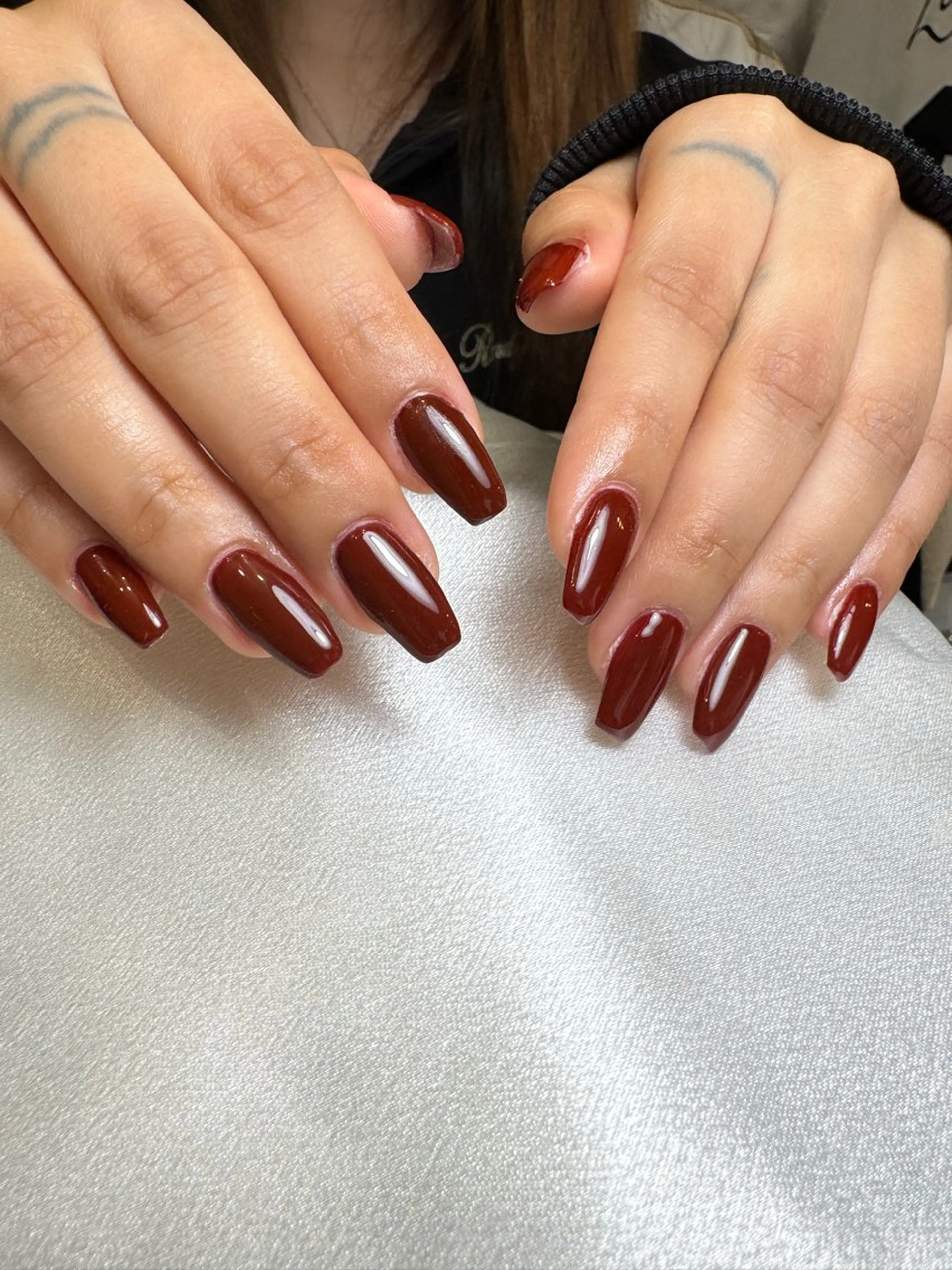 ネイル ボルドー ワンカラーネイル ハンドネイル nail room 5890  noaのネイルデザイン