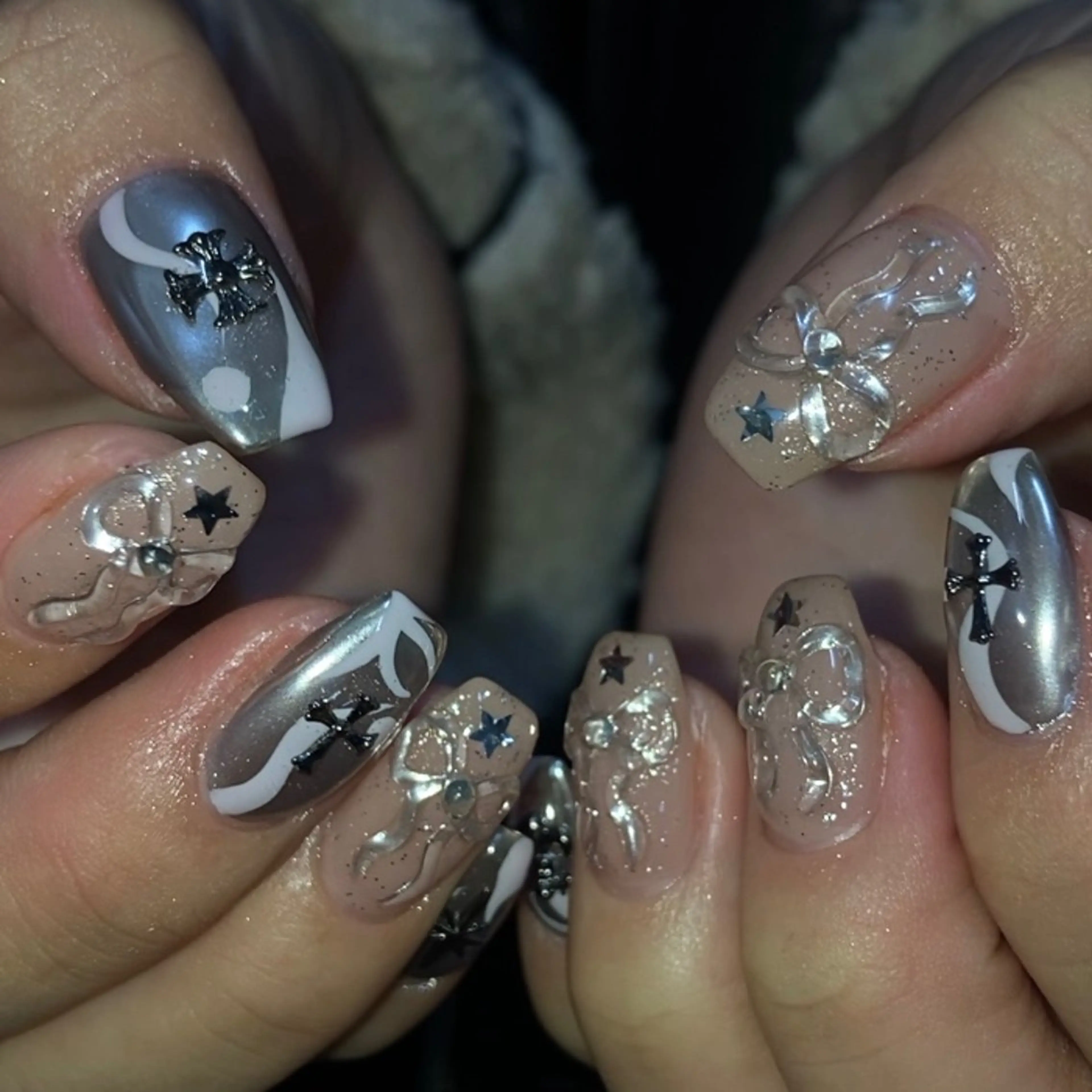 ネイル ハンドネイル フットネイル kana/モード ・グランジ໒꒱のネイルデザイン