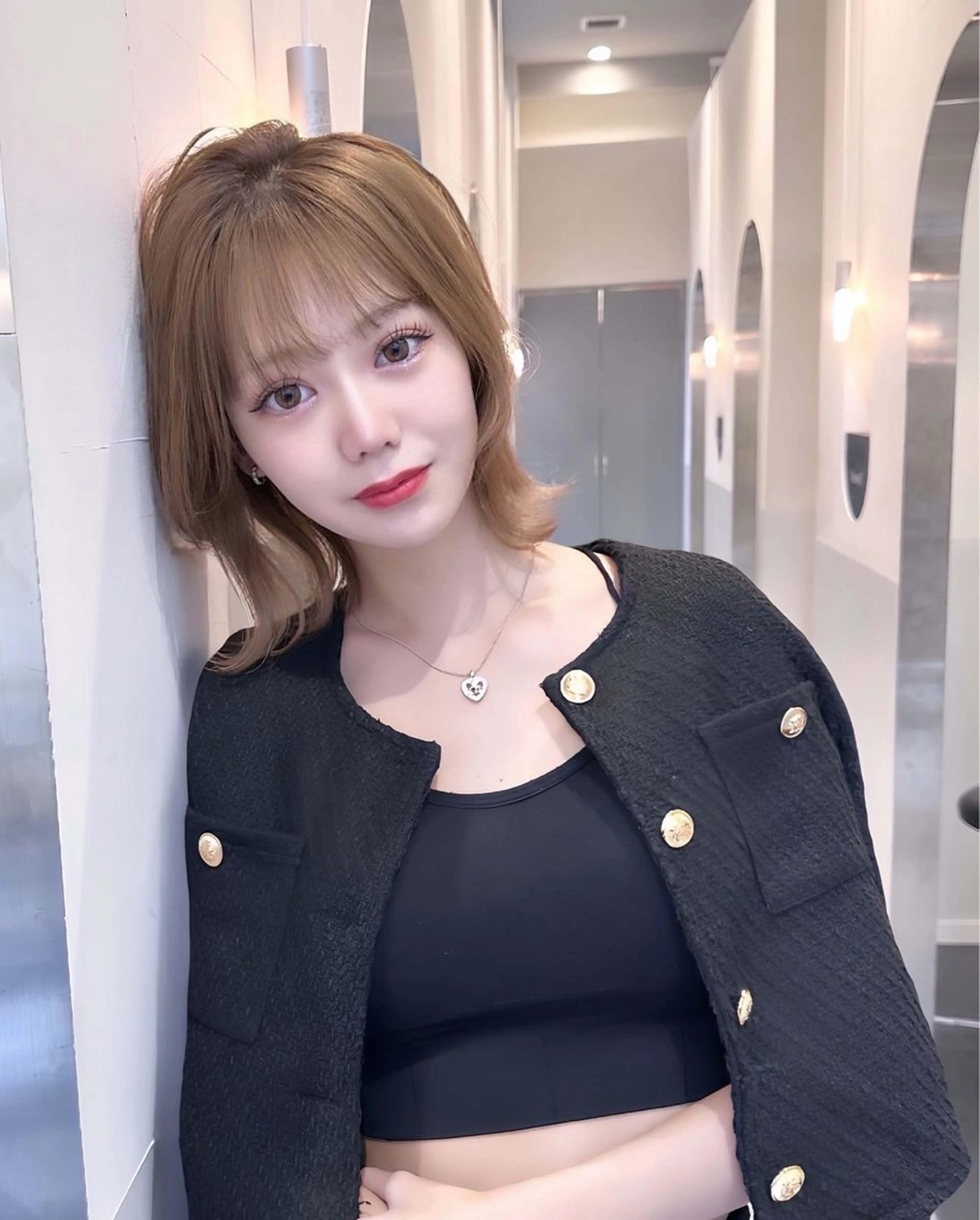 ミディアム カラー カット ヘアカラー トリートメント ヘアセット IVE所属・ブリーチなし🤍 渋谷／原島杏奈のヘアスタイル