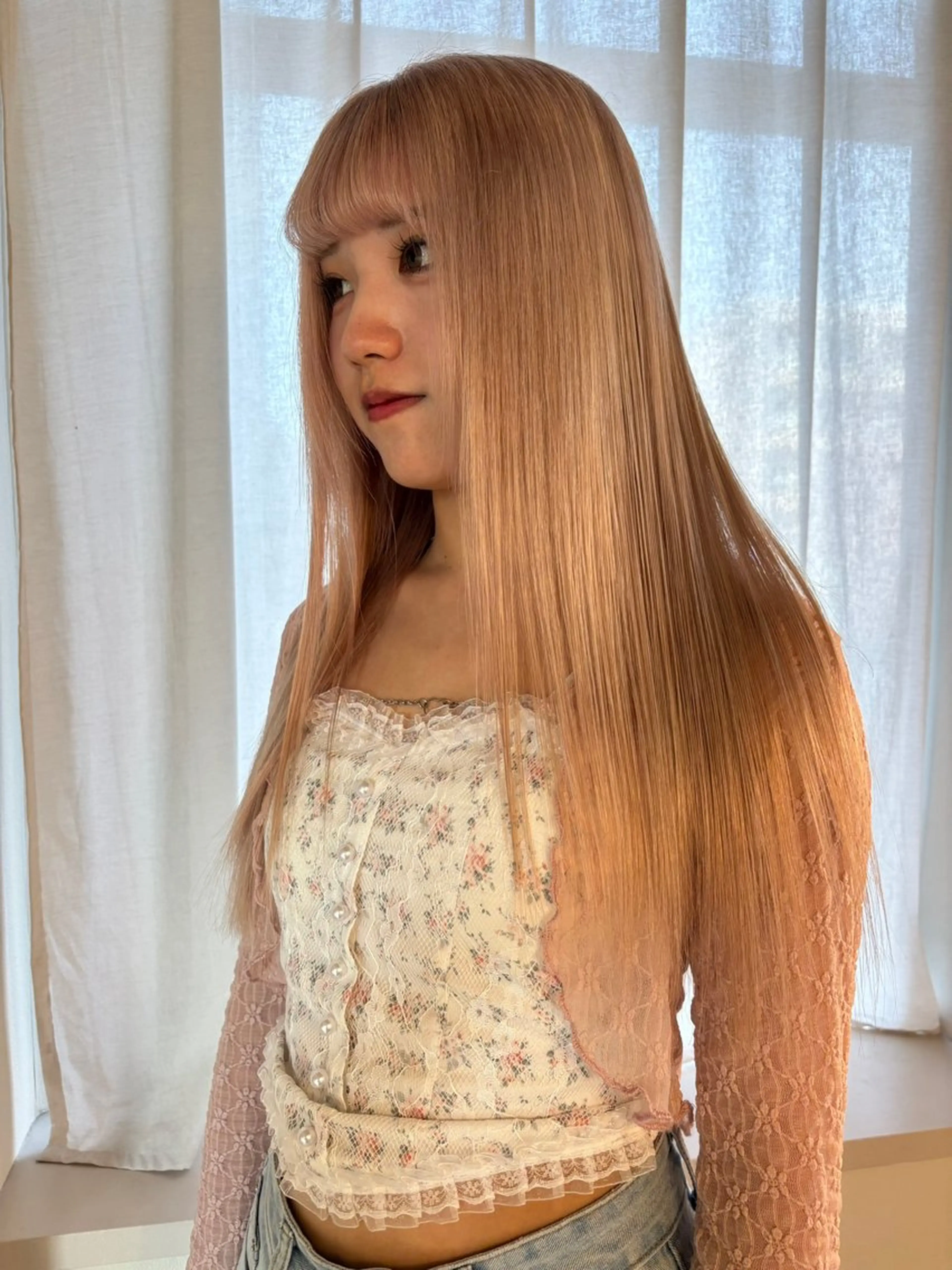 ロング ヘアカラー ココルアナ 豊中美容室のヘアスタイル