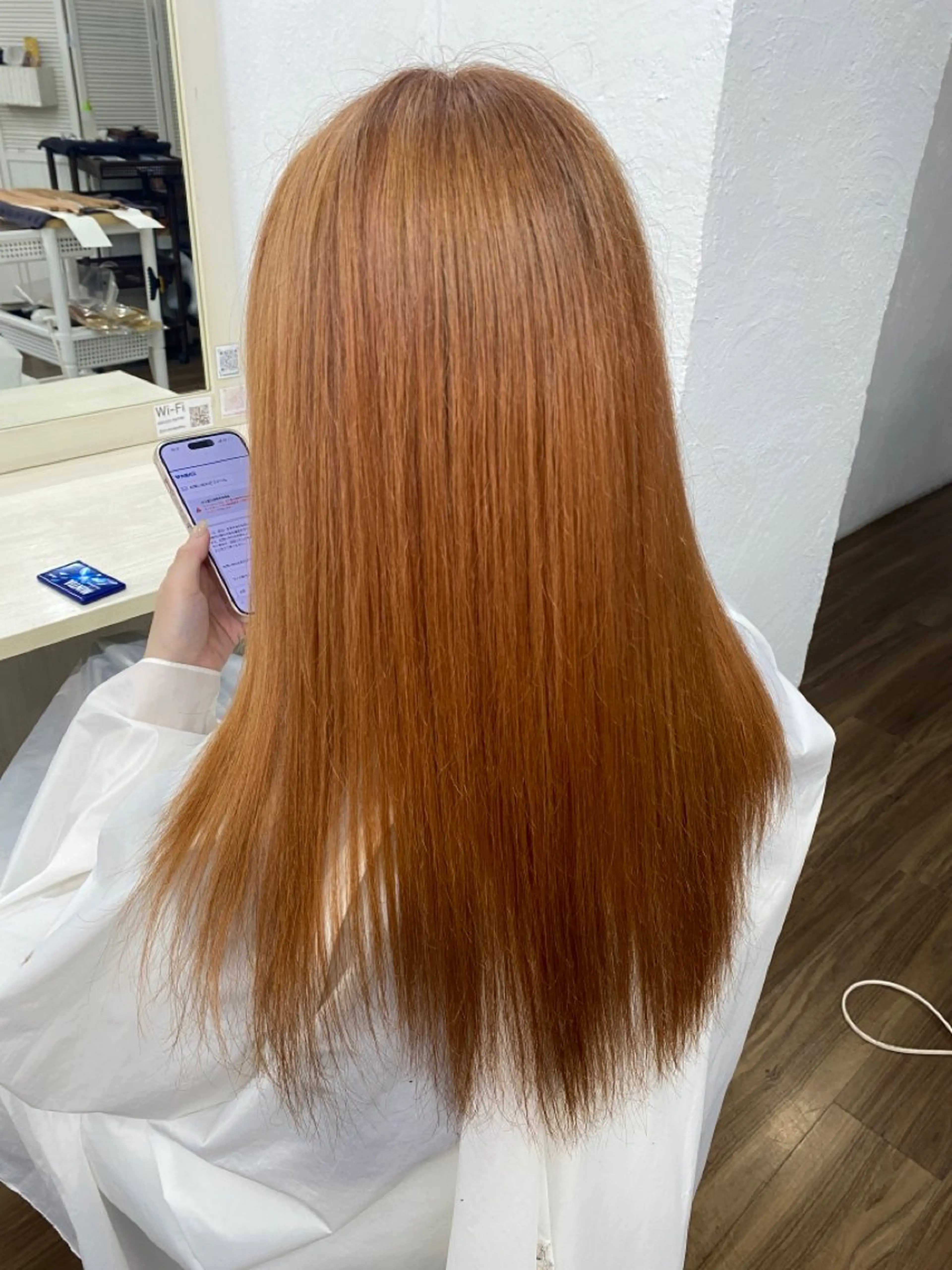ロング カラー オレンジ トリートメント ヘアカラー トリートメント GLOSS 心斎橋 山上のヘアスタイル