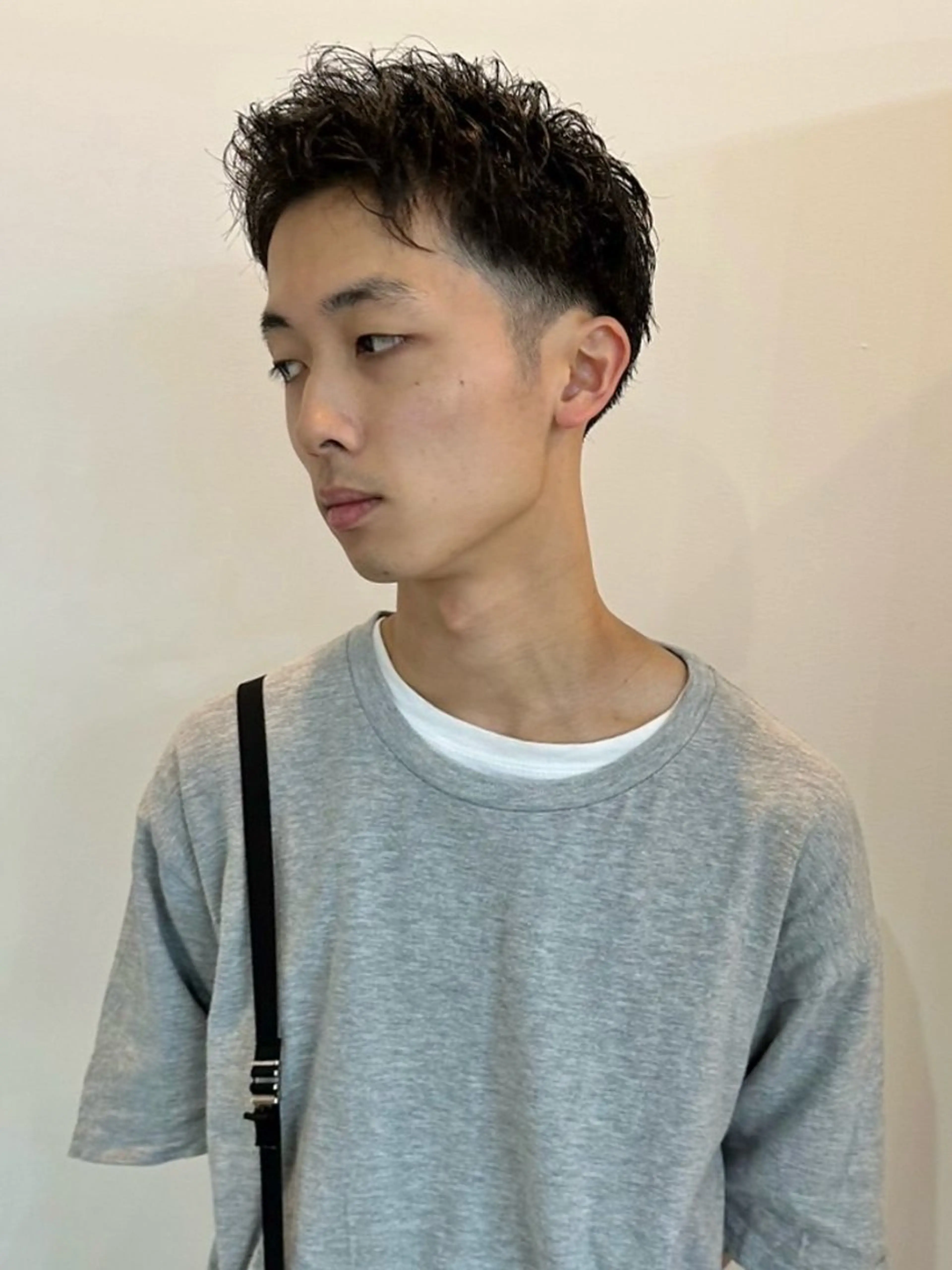 メンズ 切りっぱなしボブ/ ブリーチカラー/大塚のヘアスタイル