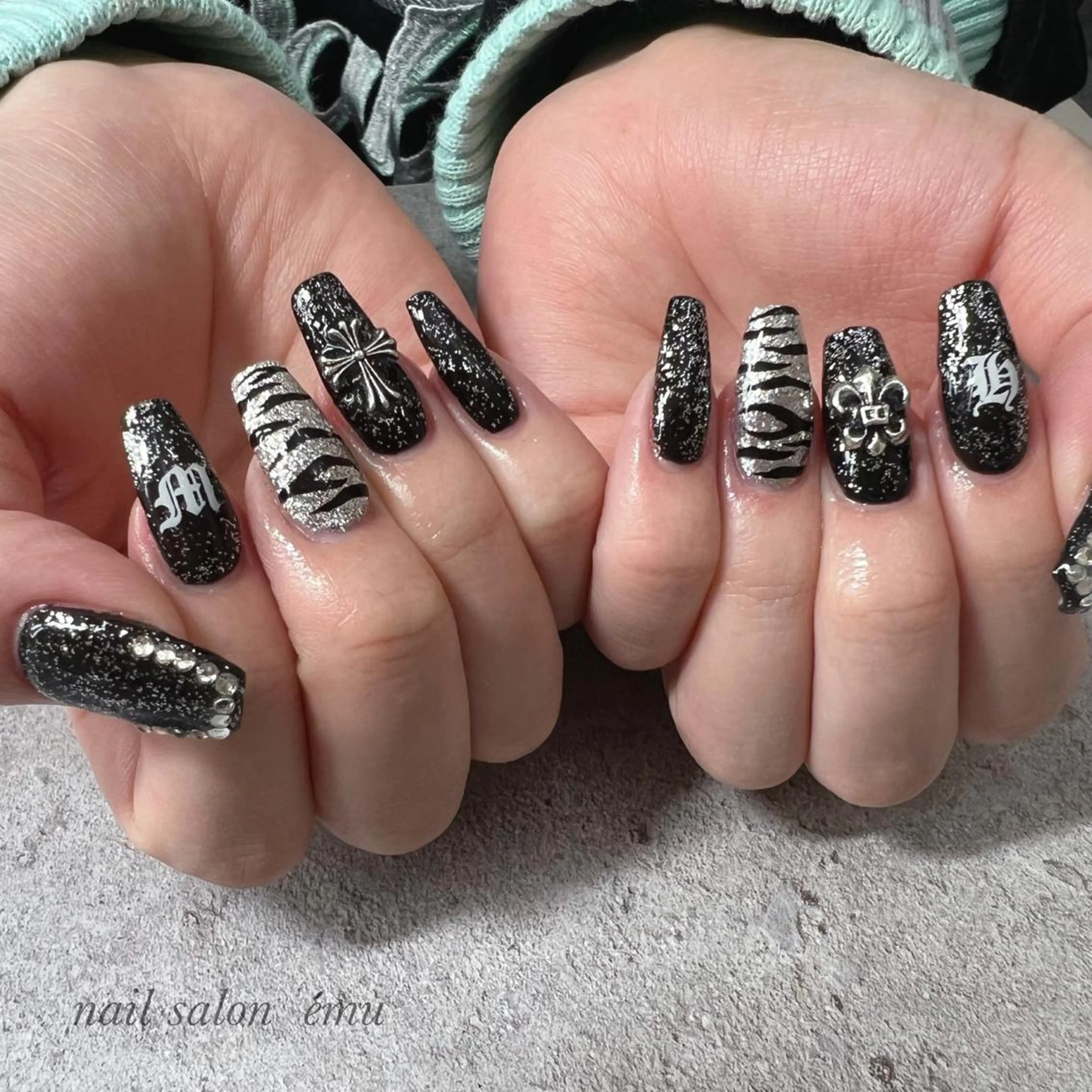 ロング ネイル ハンドネイル nail salon émuのネイルデザイン