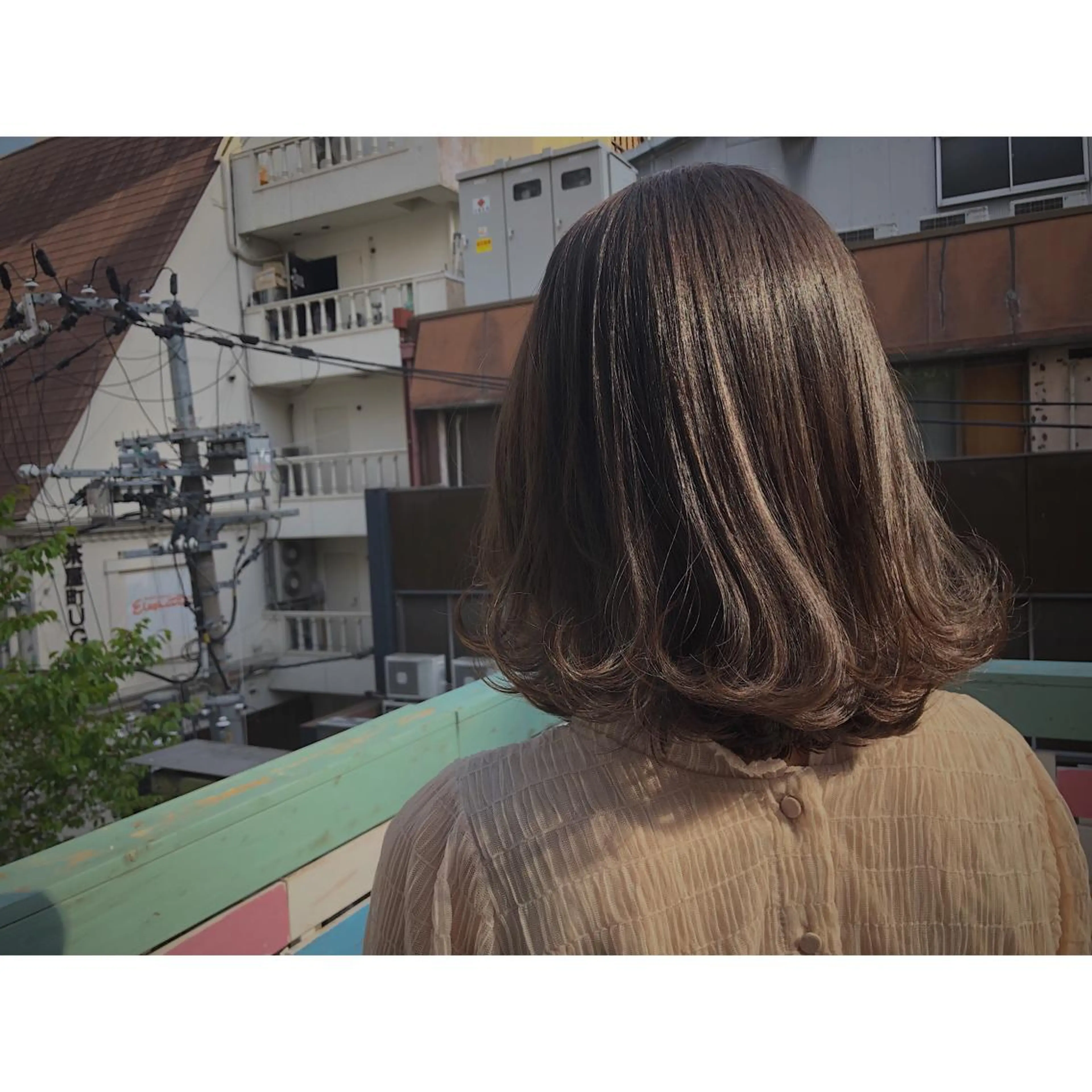 ミディアム カラー パーマ ヘアアレンジ 藤井 菜緒のヘアスタイル