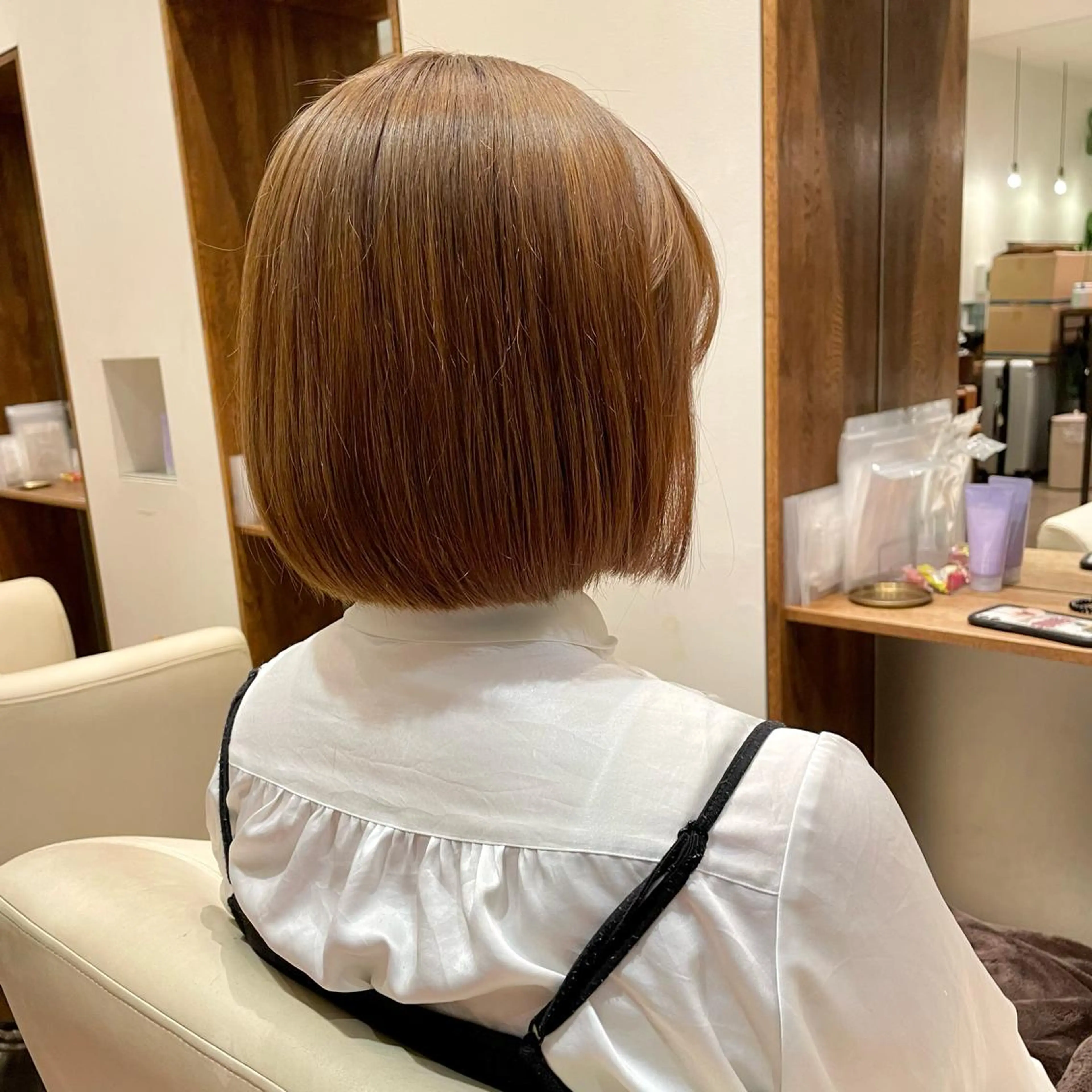 ショート 髪質改善 トリートメント 山崎 唯奈 大宮東口 /暖色💞カラーのヘアスタイル