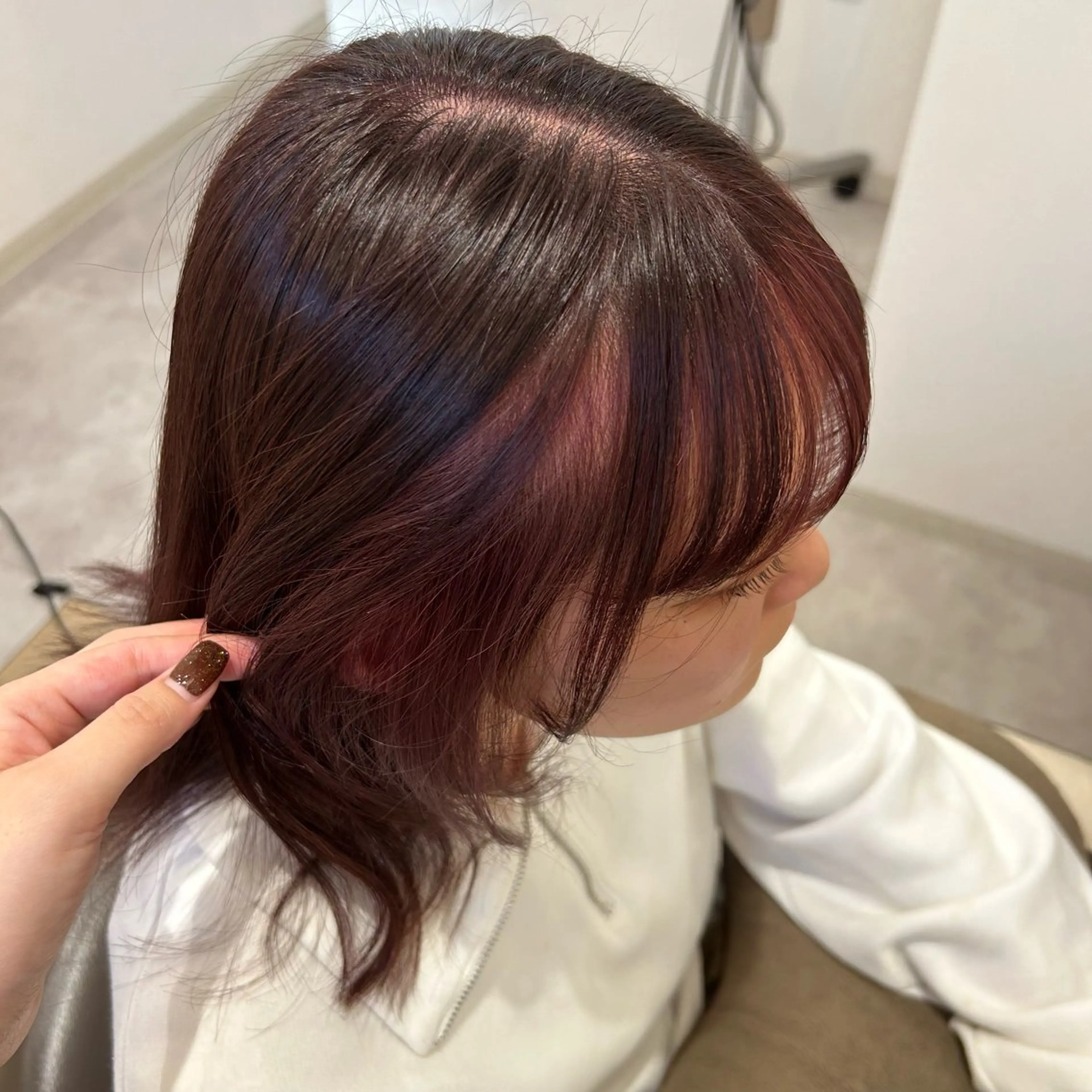 カラー ベージュカラー ブラウンカラー ピンクカラー ピンクベージュ ヘアカラー 渡邊 玲来のヘアスタイル