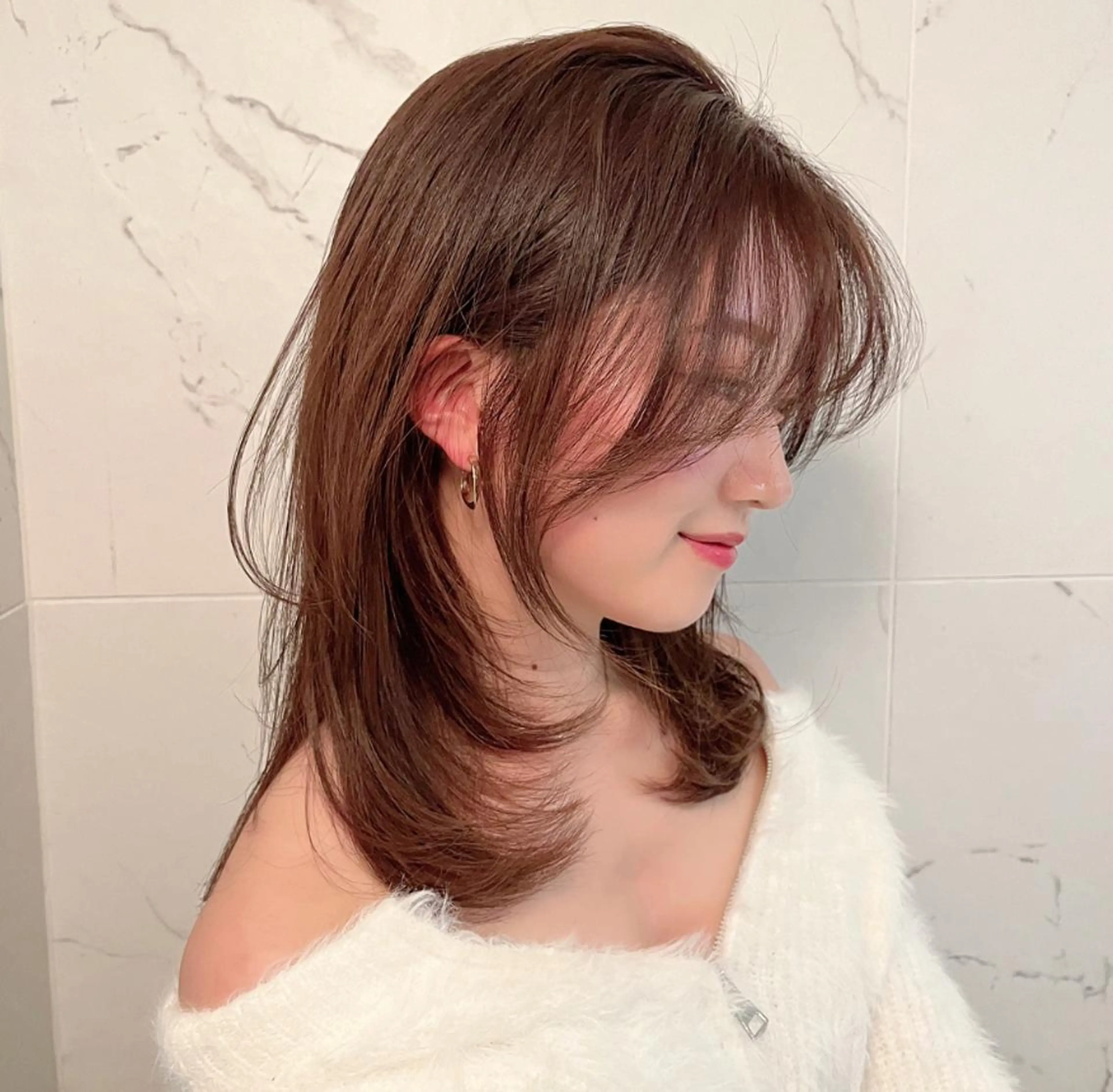 ロング 京都レイヤーカット/ 縮毛矯正/羽柴りくのマツエク・マツパデザイン