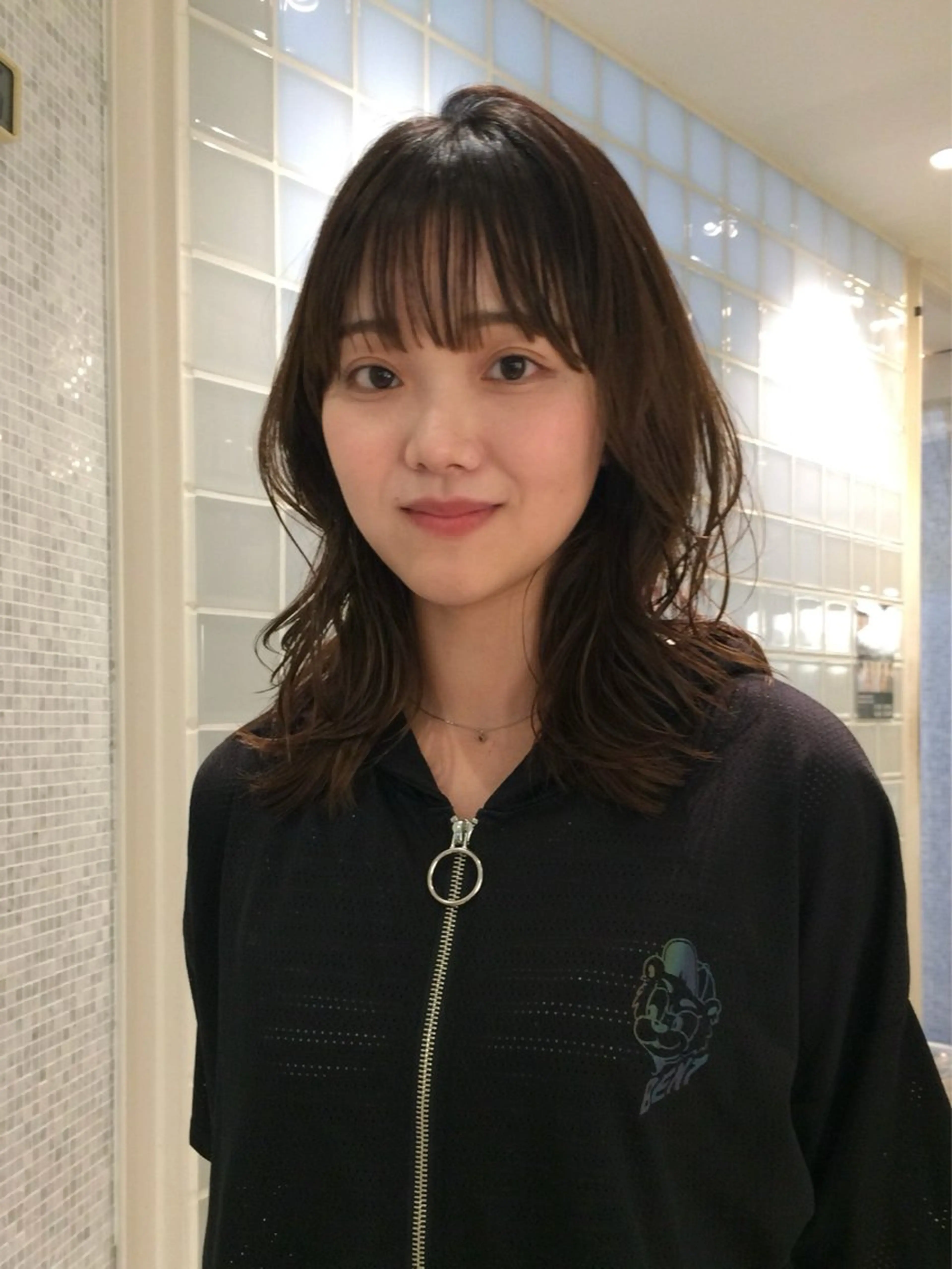 ミディアム 顔周りカット カット 大久保 桃夏のヘアスタイル
