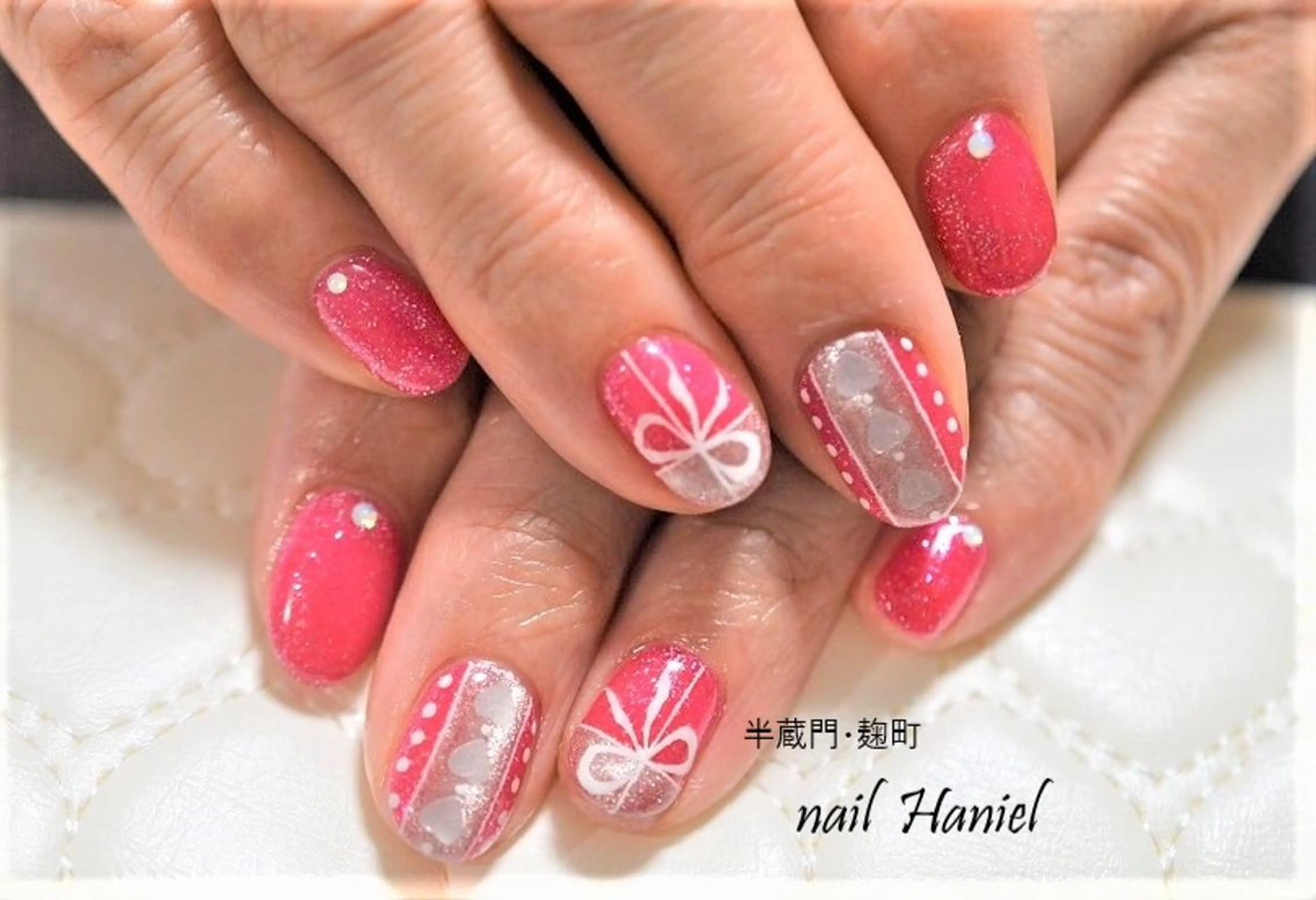 ネイル アートネイル ジェルネイル パラジェル 冬ネイル クリスマス nail Haniel所属・半蔵門サロンハニエル 魅神 ちよのネイルデザイン