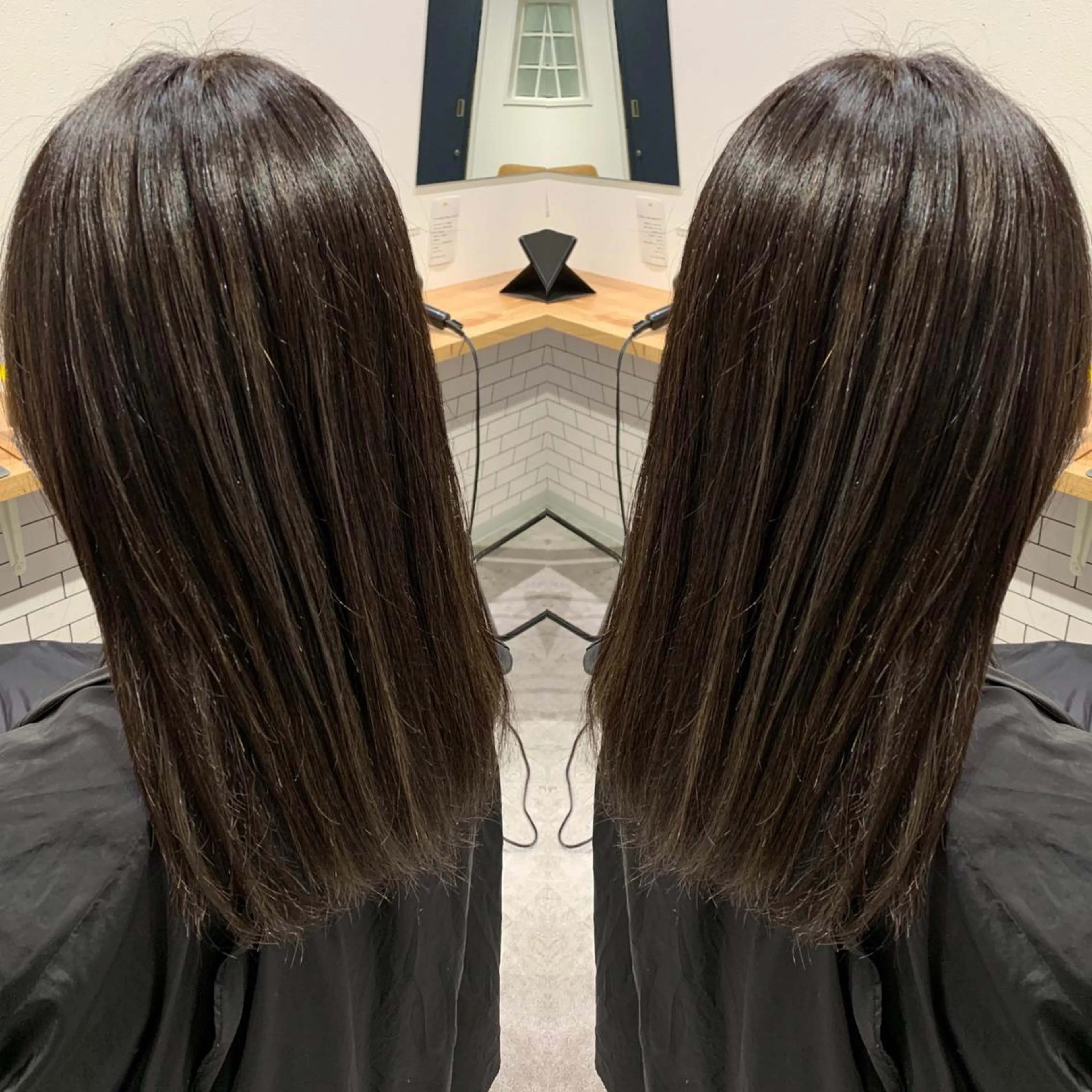 ロング カラー アッシュ バレイヤージュ ベージュカラー ブロンド ブルーカラー Nishida Ryomaのヘアスタイル