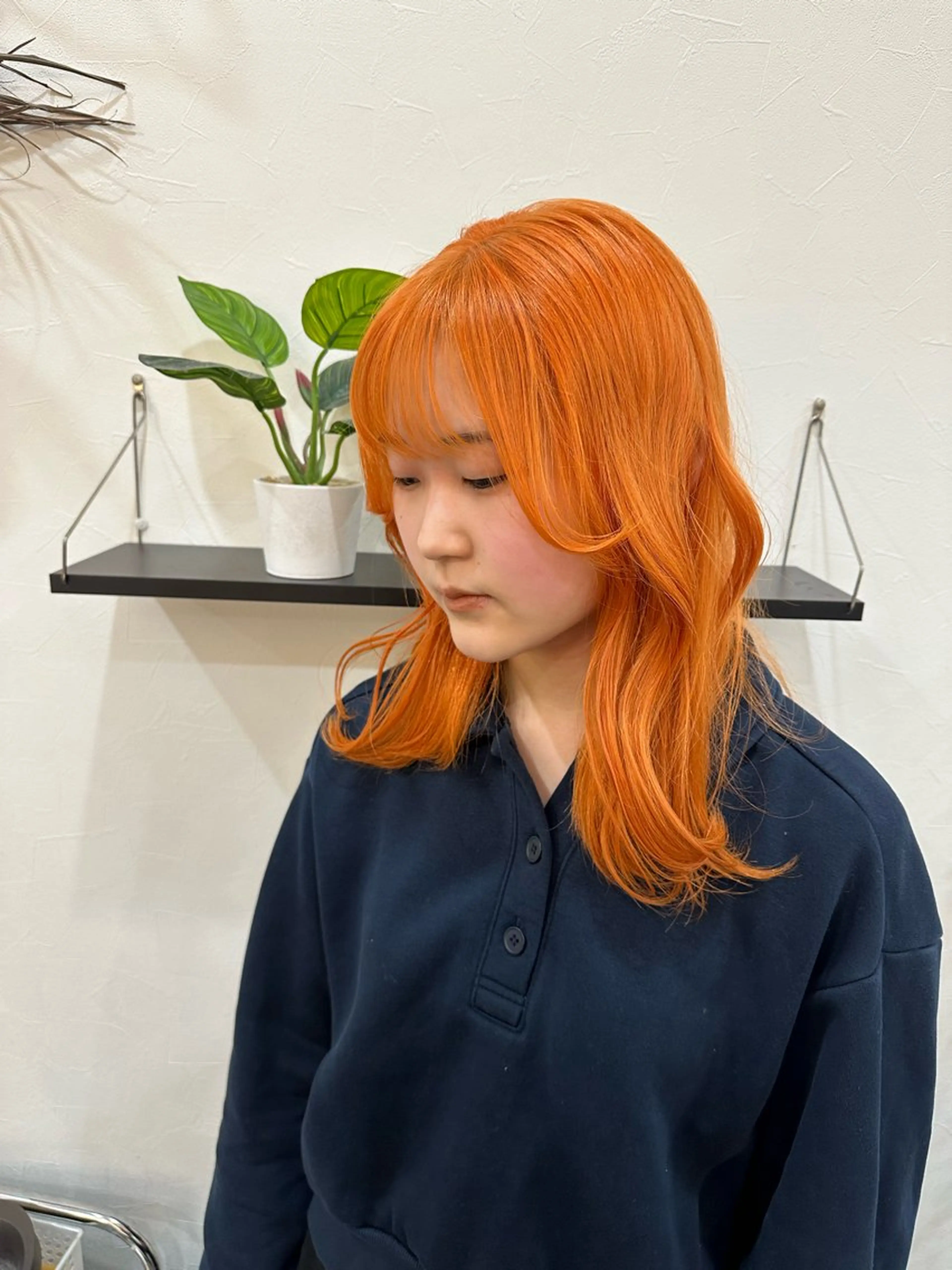 ロング ショートボブ 韓国風カラー ボブ ハイライト 髪質改善 ヘアカラー トリートメント ヘアセット 奈良一番ミルクティー ベージュしています⭐のヘアスタイル
