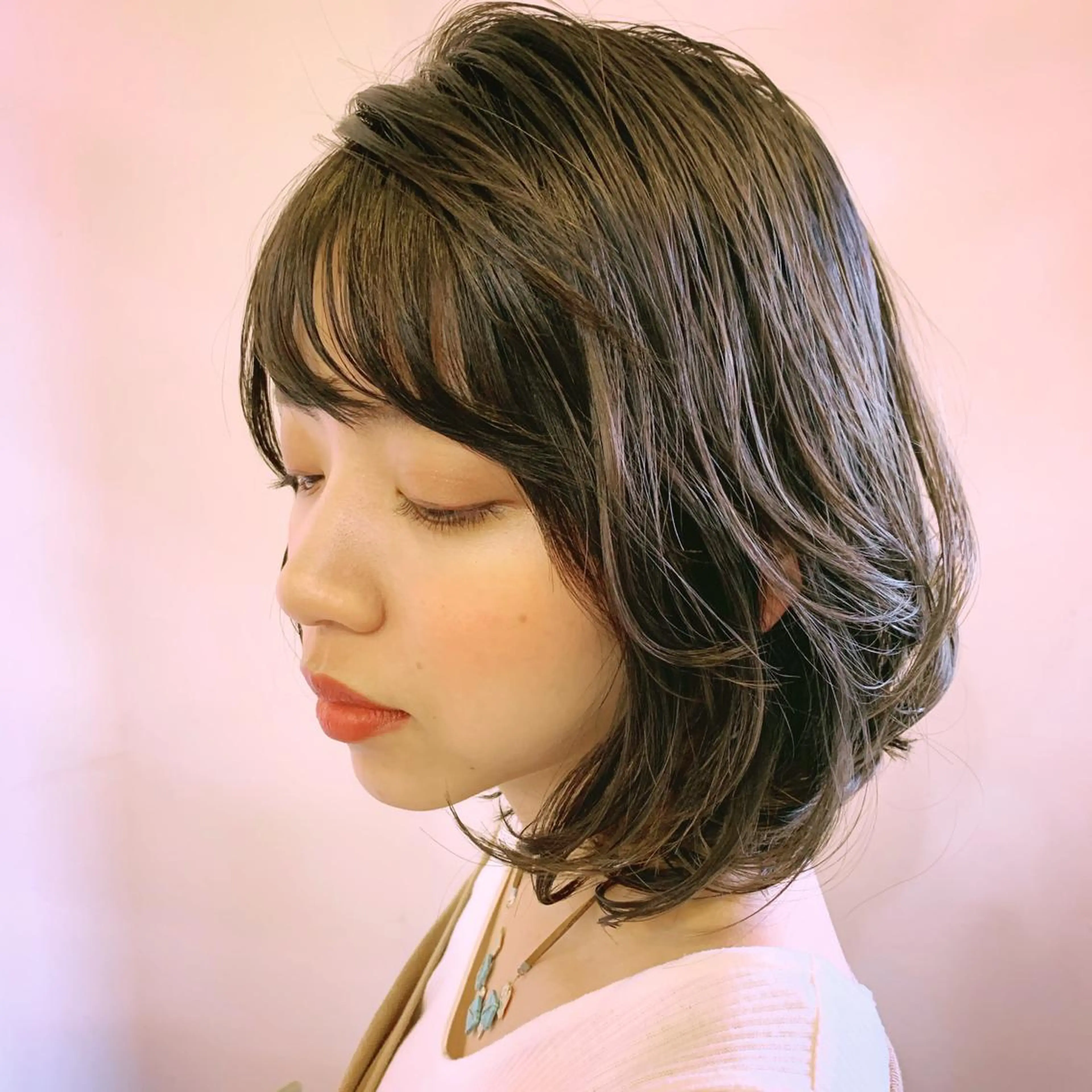 ミディアム カラー ヘアアレンジ Laissez Deux武内のヘアスタイル