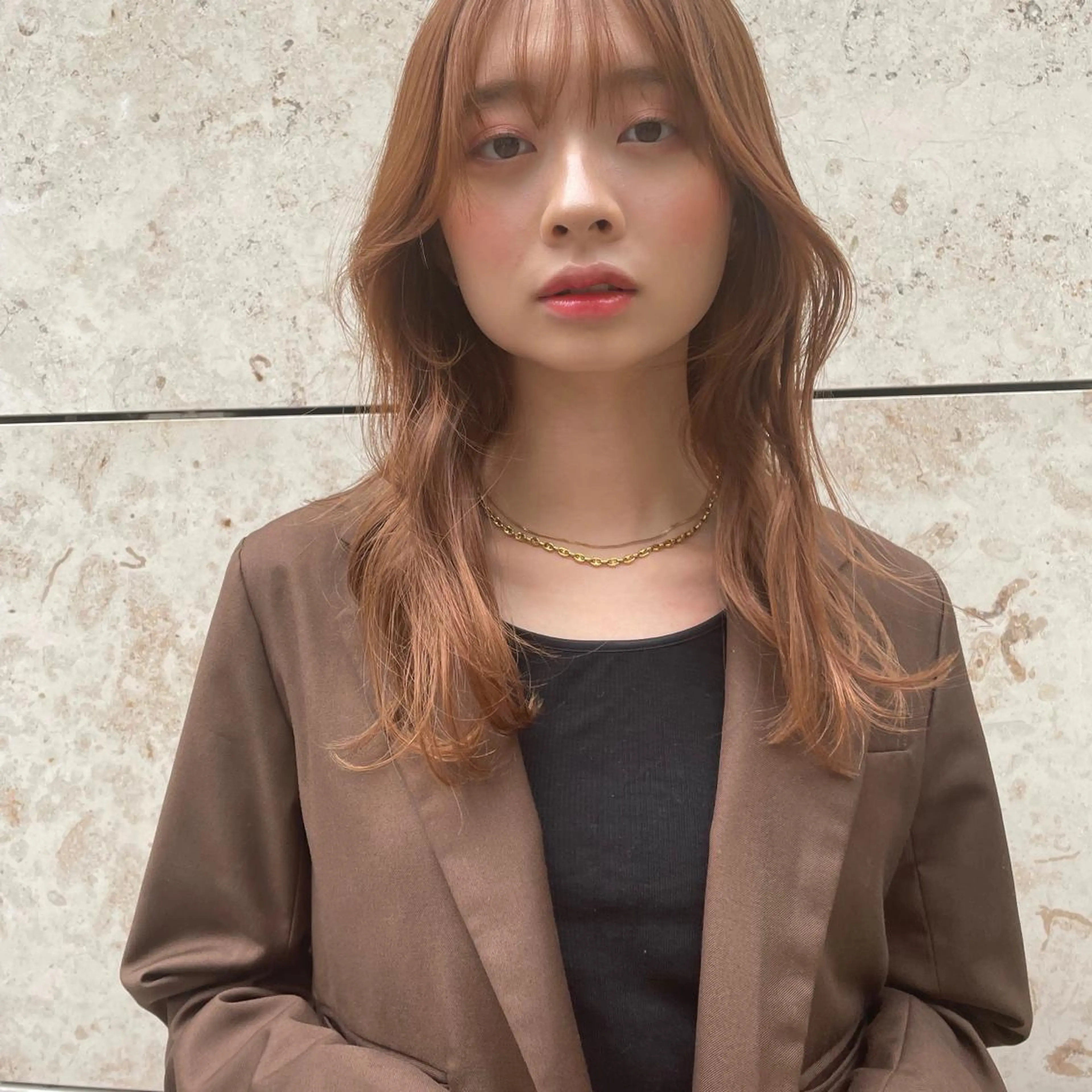 セミロング カラー 顔まわりレイヤー レイヤーカット レイヤーカット🎀 kanaのヘアスタイル