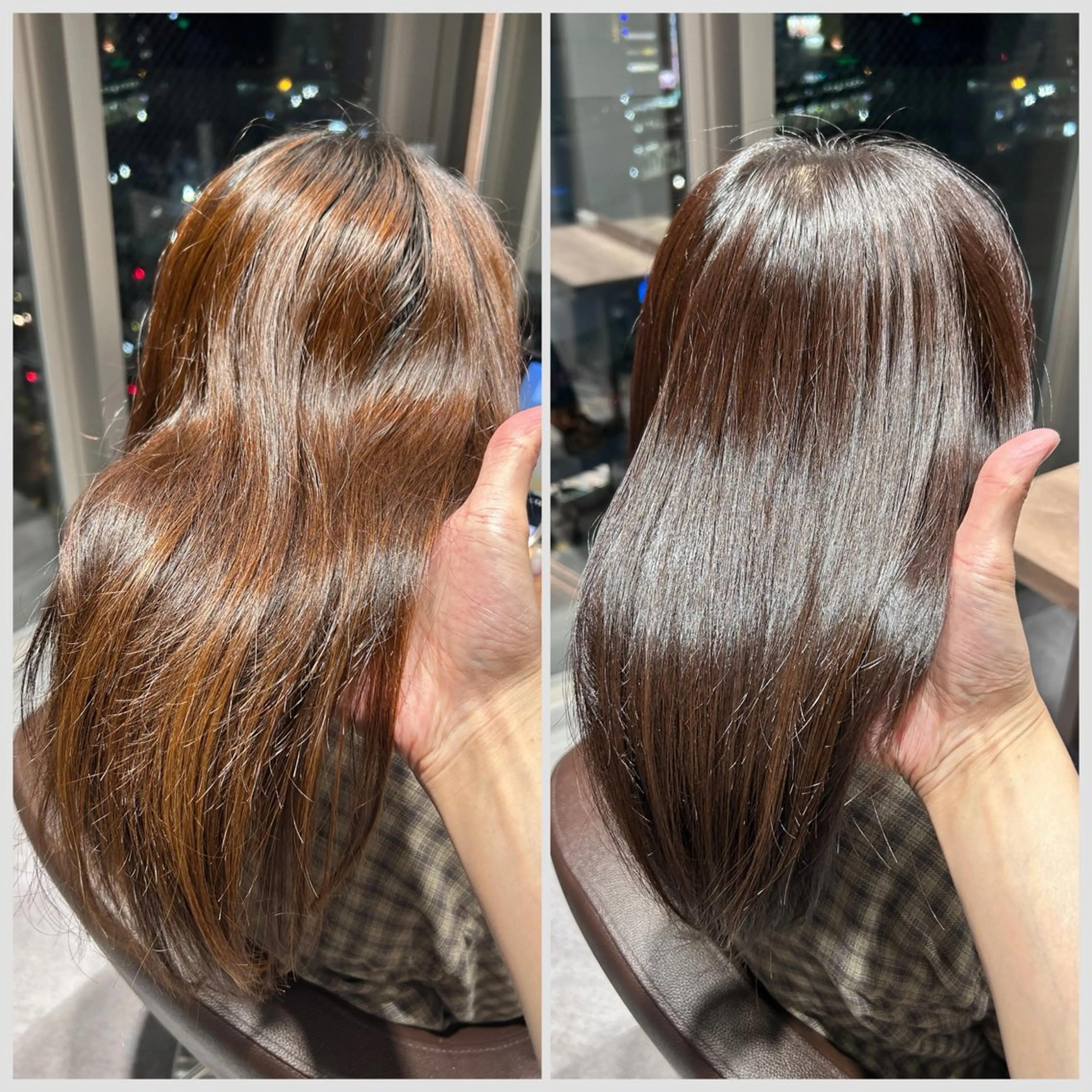 セミロング カラー ブラウンカラー ピンクカラー ピンクブラウン 髪質改善 カット ヘアカラー トリートメント SALOWIN 神戸三宮店所属・【三宮/ブリーチ なしカラー】高田祐也のヘアスタイル