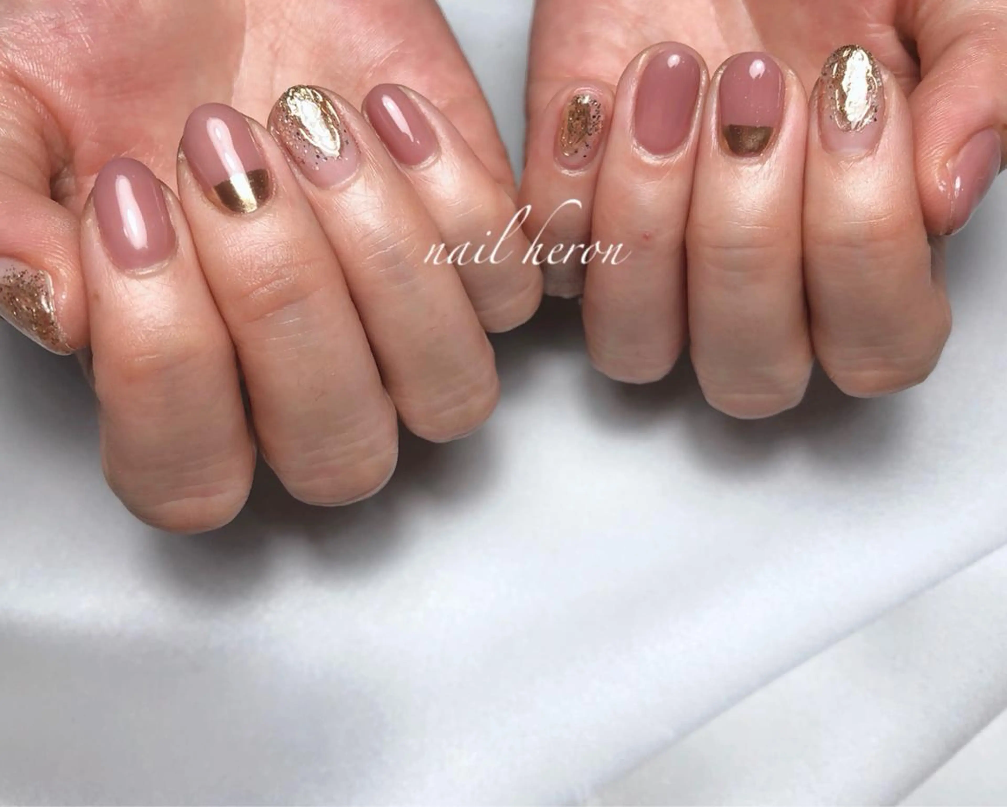 ネイル ゴールド ピンク ハンドネイル nail heron所属・saki_ nail heronのその他イメージ