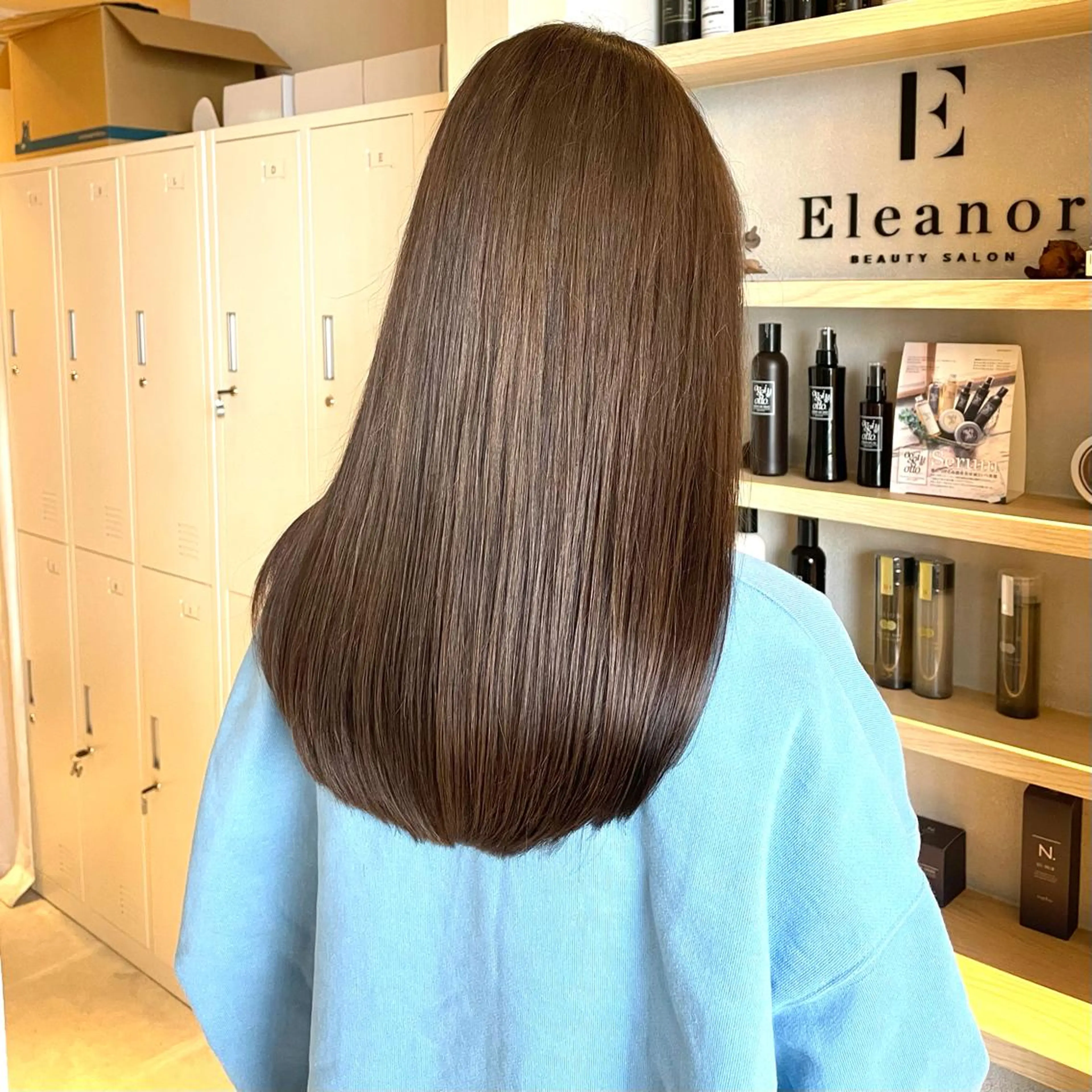 ロング カラー ブリーチ カット 縮毛矯正 トリートメント ヘッドスパ Eleanor 立川北口のヘアスタイル