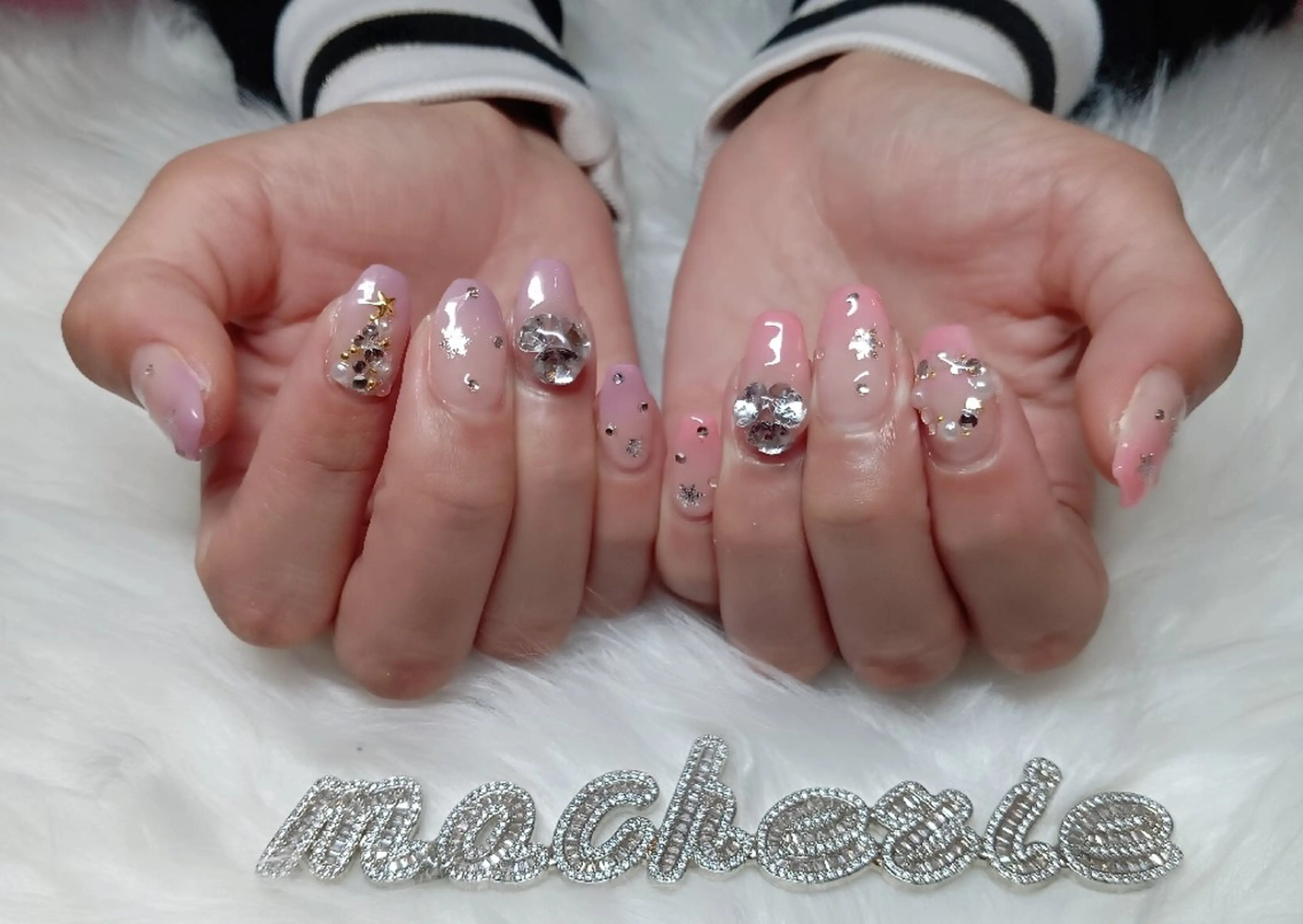 ネイル ピンク 冬ネイル クリスマス ハンドネイル Nail Salon macherieのネイルデザイン