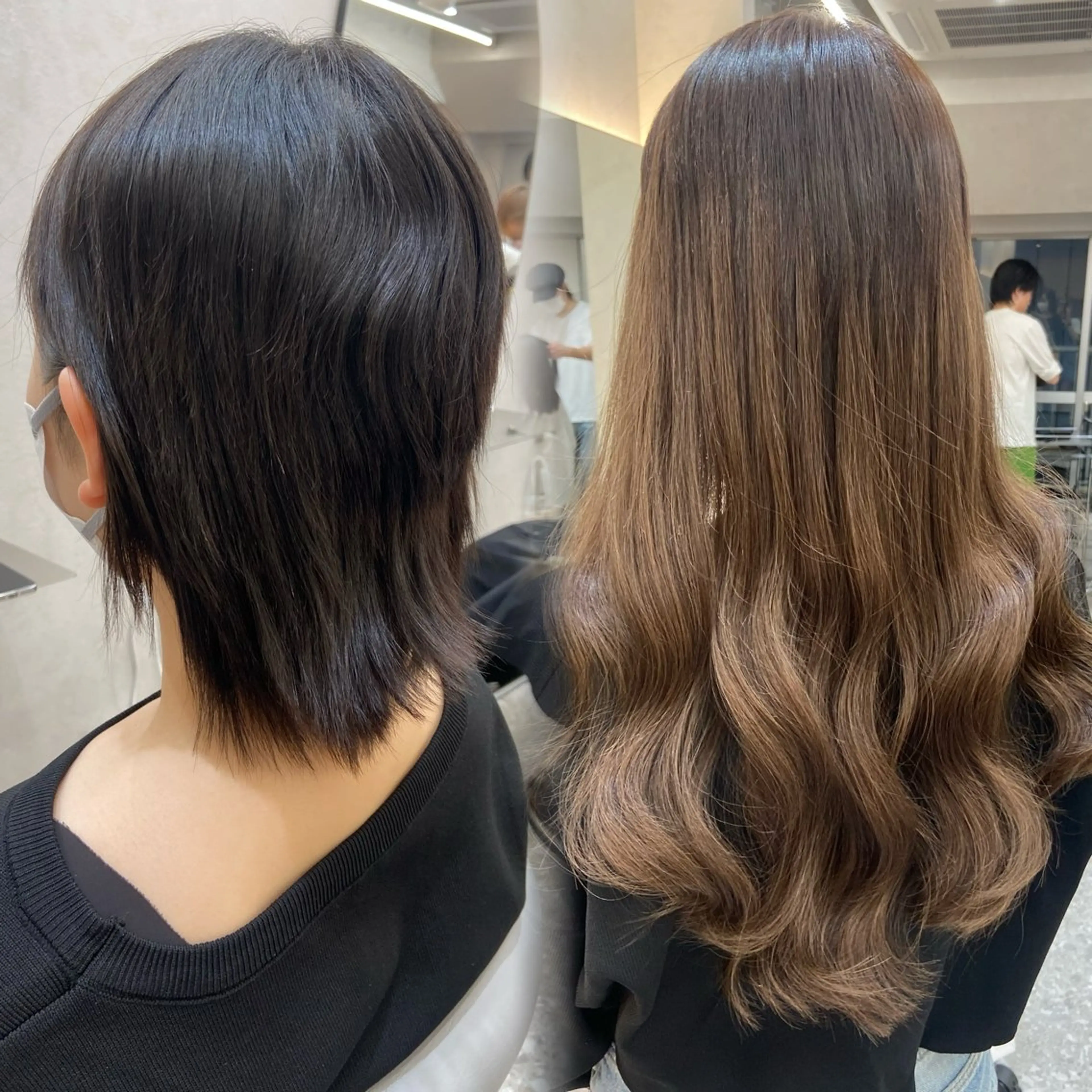 ロング カラー シールエクステ エクステ 韓国風ヘア カット ヘアカラー エクステ 新宿/韓国ヘア 中明度カラー/かやのヘアスタイル