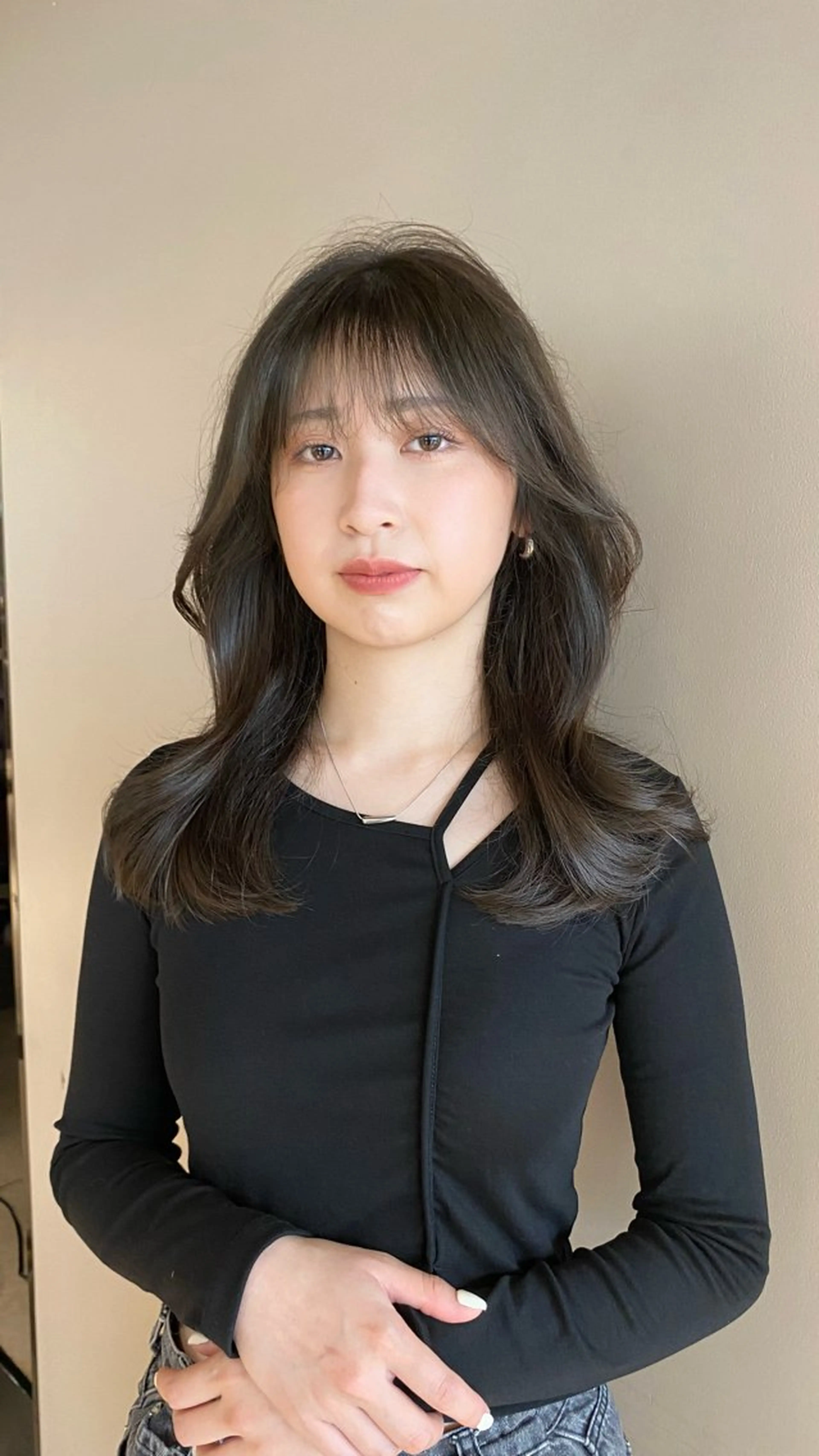 ミディアム カラー ヘアアレンジ 最小顔周り レイヤー特化/こうきのヘアスタイル