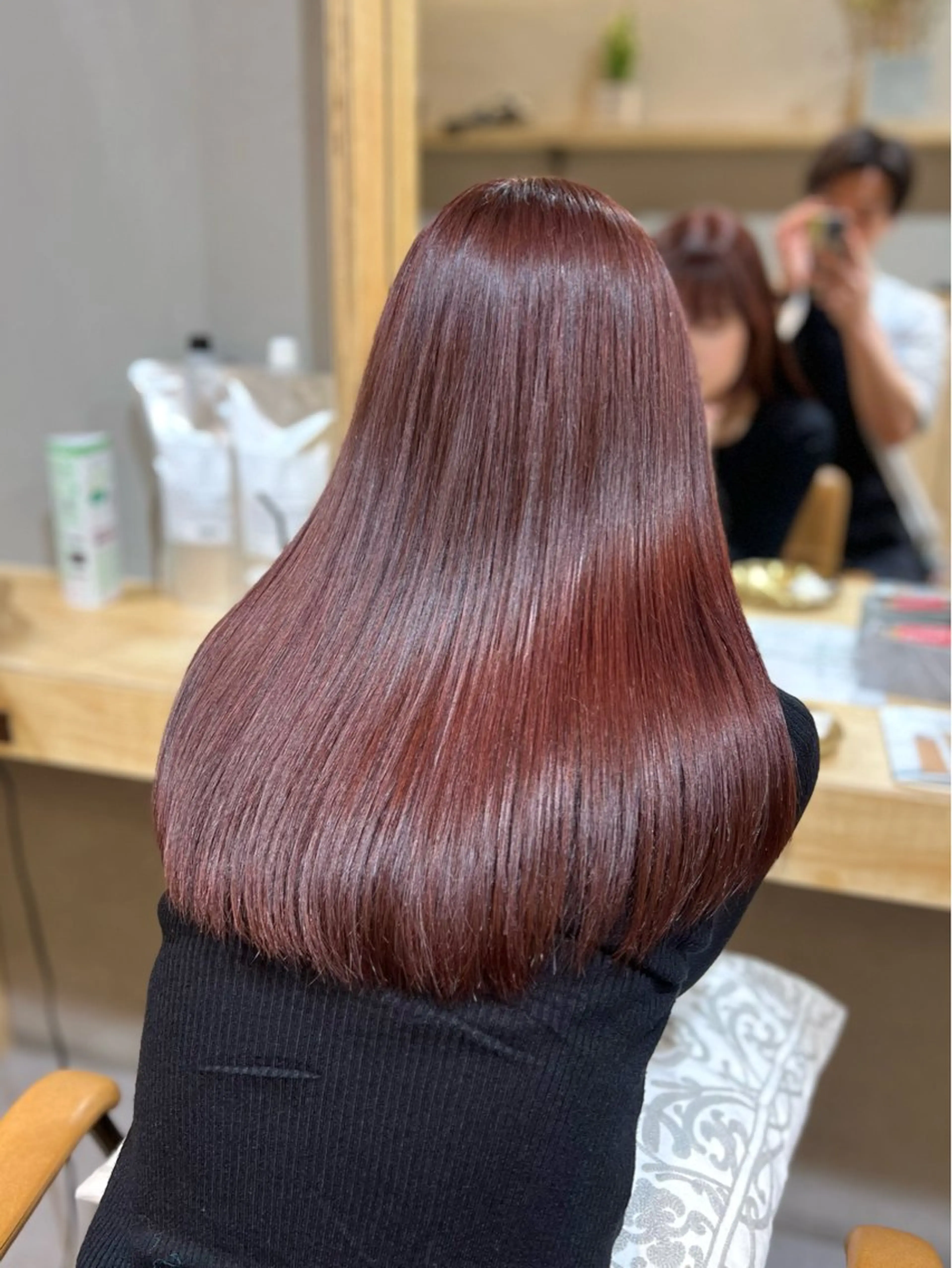 ロング カラー ピンクカラー 髪質改善 トリートメント ヘアカラー トリートメント 神戸ボブ✂️ ioe三宮/田 伸佳のヘアスタイル