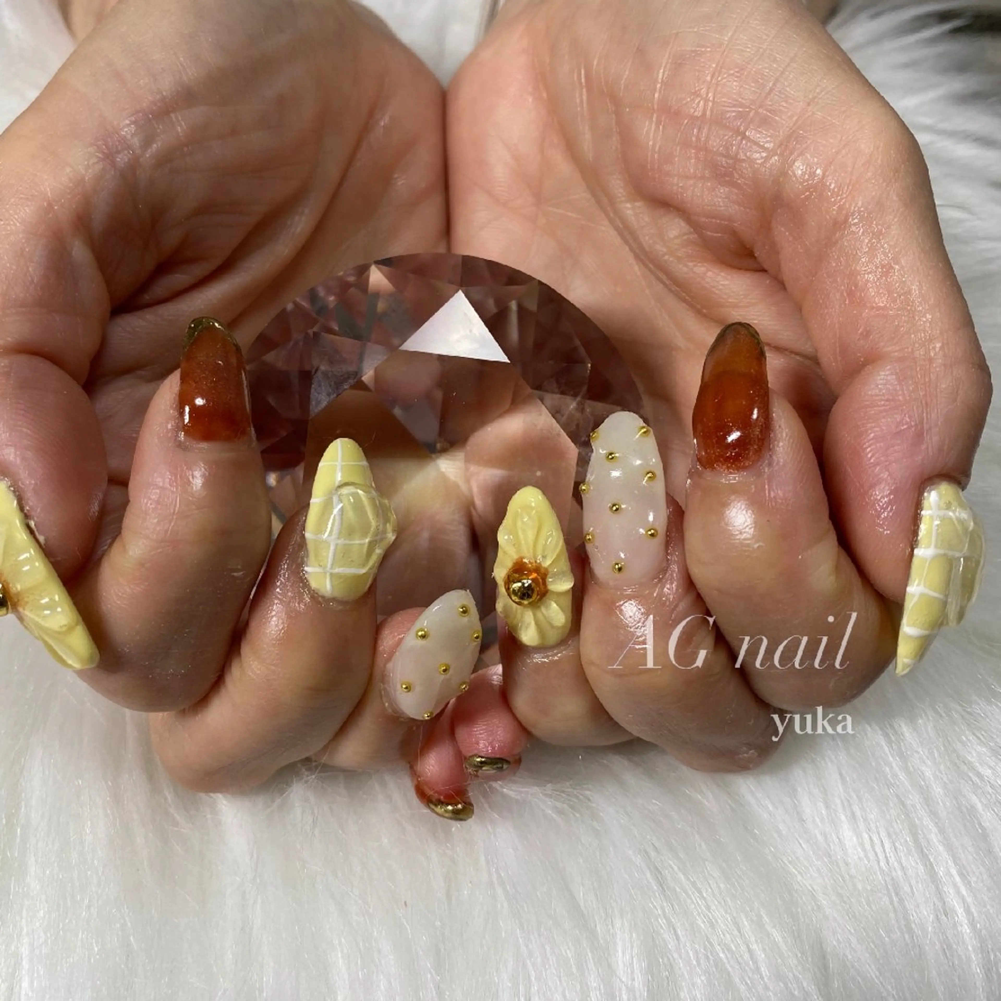 ネイル 黄色 AG nail 〚　yuka　〛のネイルデザイン