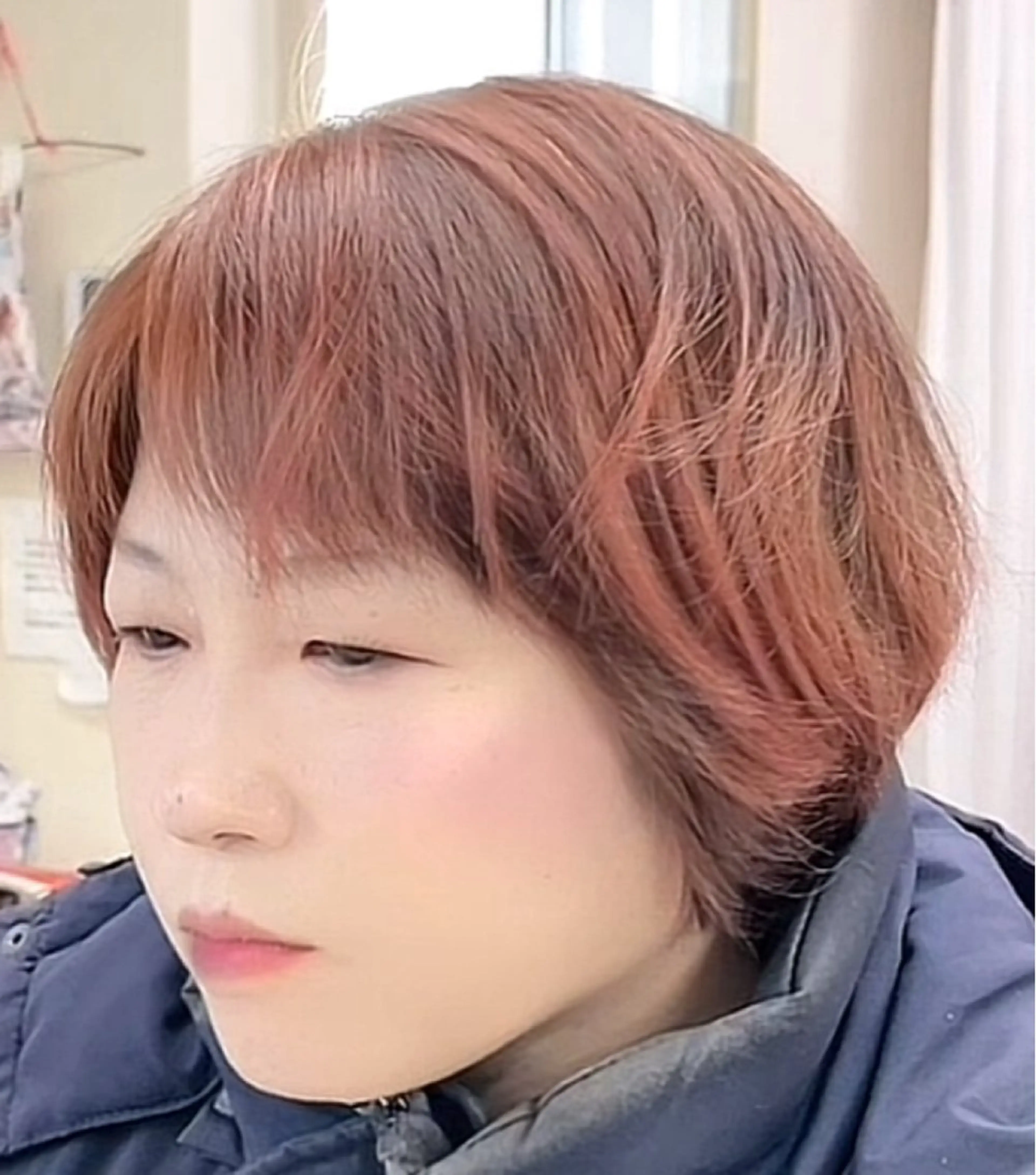 カラー ピンクカラー 竹内 秀美のヘアスタイル