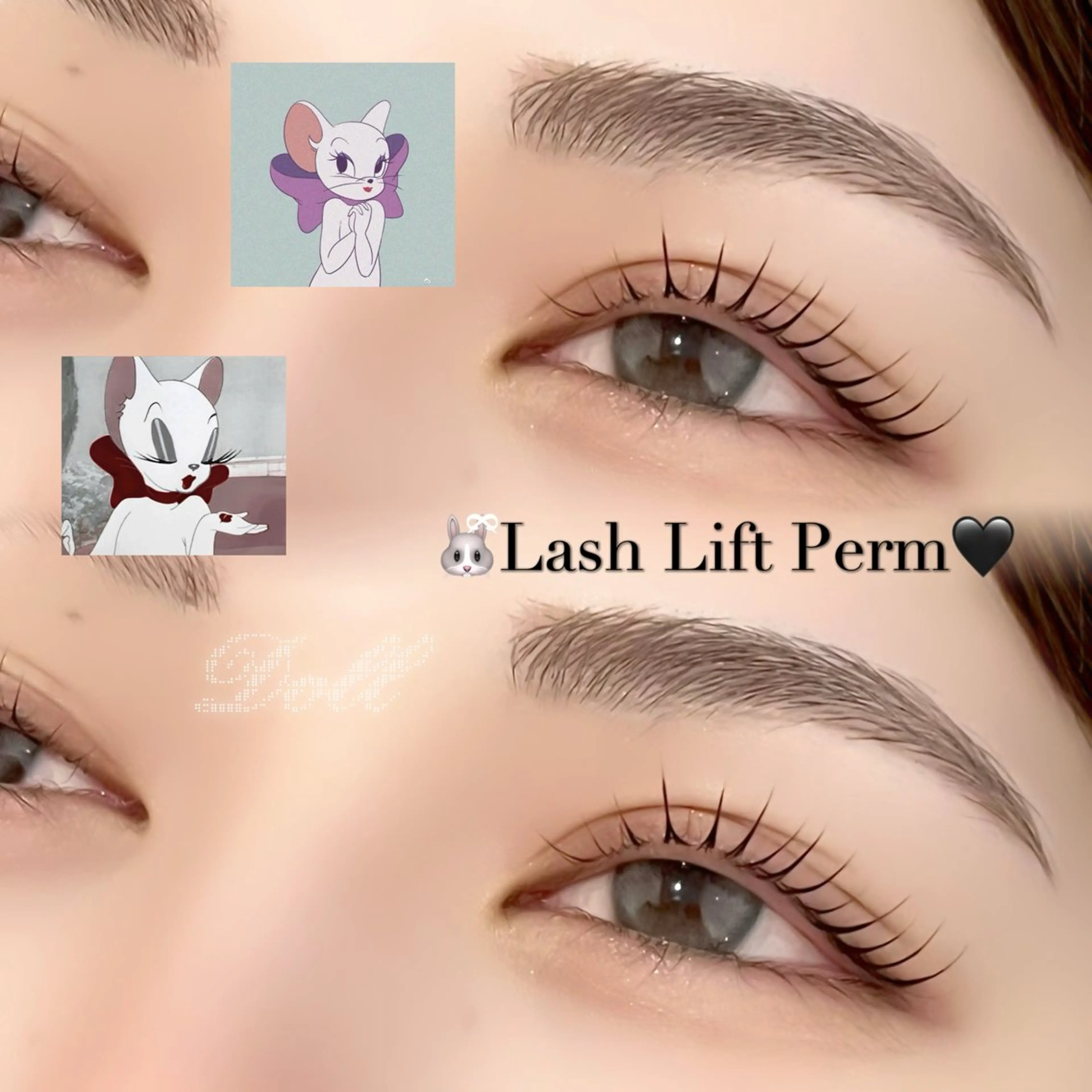 🐼ブラックティントパーマ🩷ྀི+保湿コーティング付き/🇰🇷韓ドル風束感まつ毛👀❤️ྀིの写真