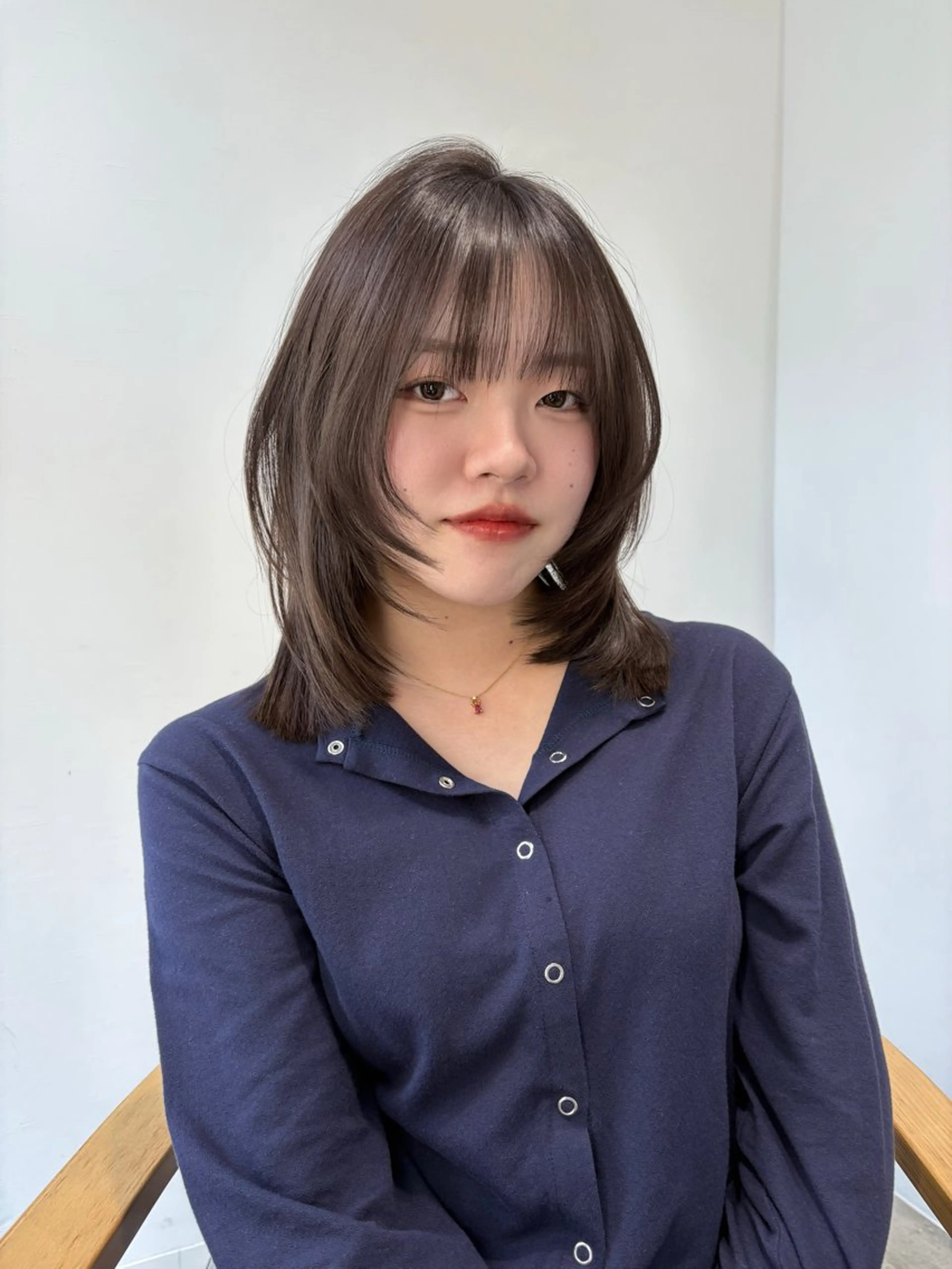 ミディアム カラー 似合わせ前髪/ 小顔カット🎀そうのヘアスタイル