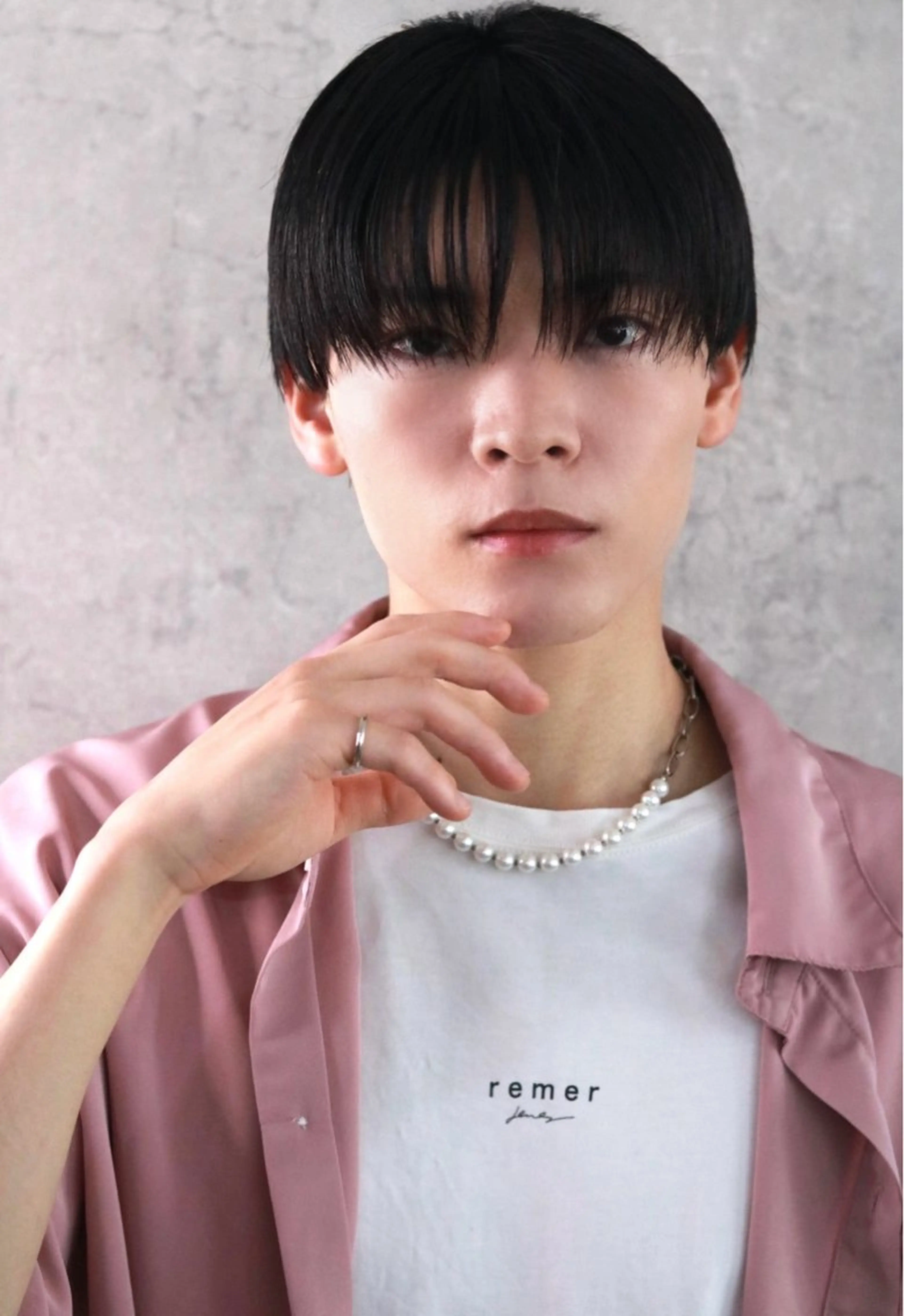 ショート カラー パーマ メンズ マッシュ シースルーマッシュ カット ヘアセット 森下 佑大のヘアスタイル