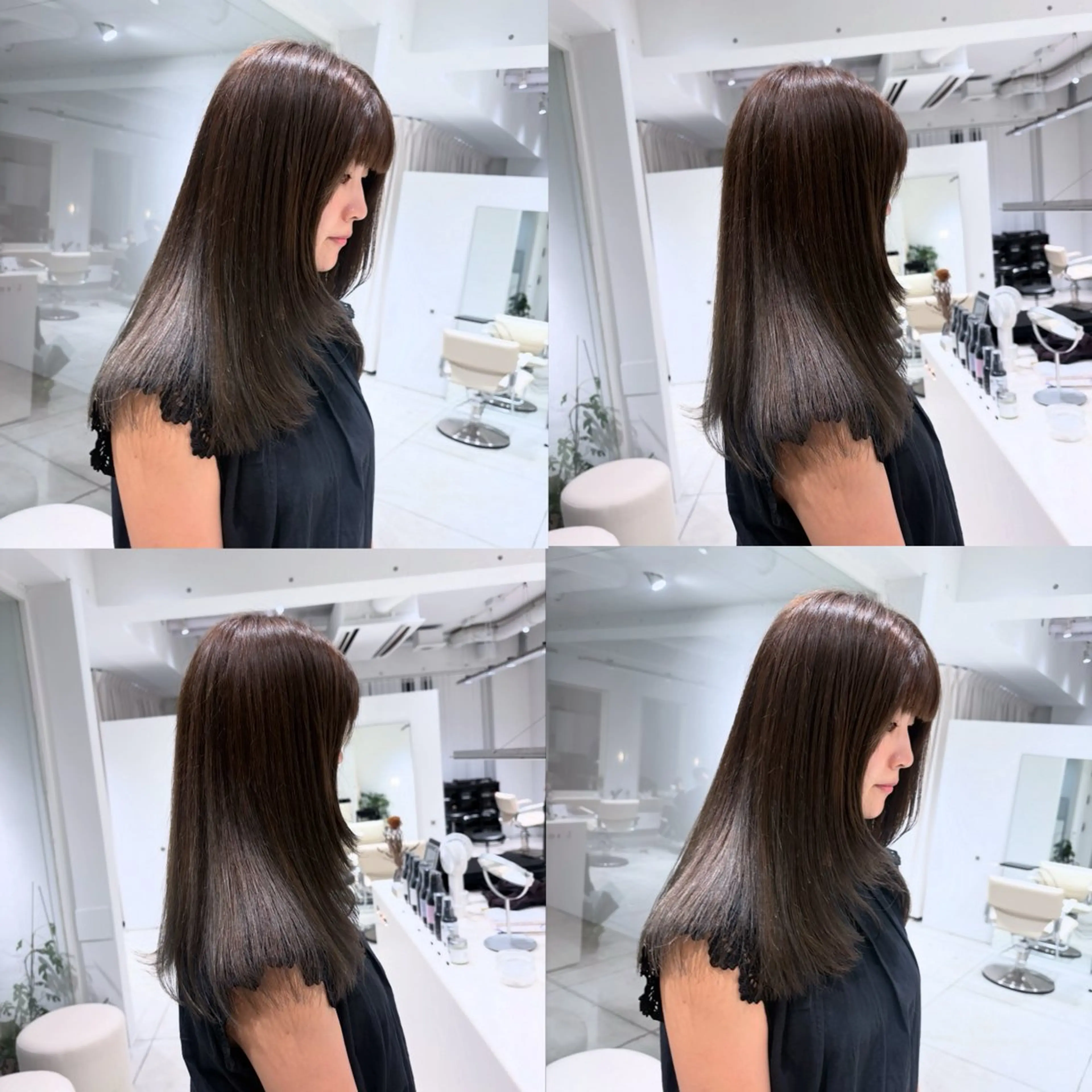 ミディアム カラー ベージュカラー 透明感カラー グレージュ オリーブベージュ オリーブグレージュ ヘアカラー トリートメント ヘッドスパ ヘアセット カジュアルを女っぽく 𝗮𝘆𝗮𝗰𝗼のヘアスタイル
