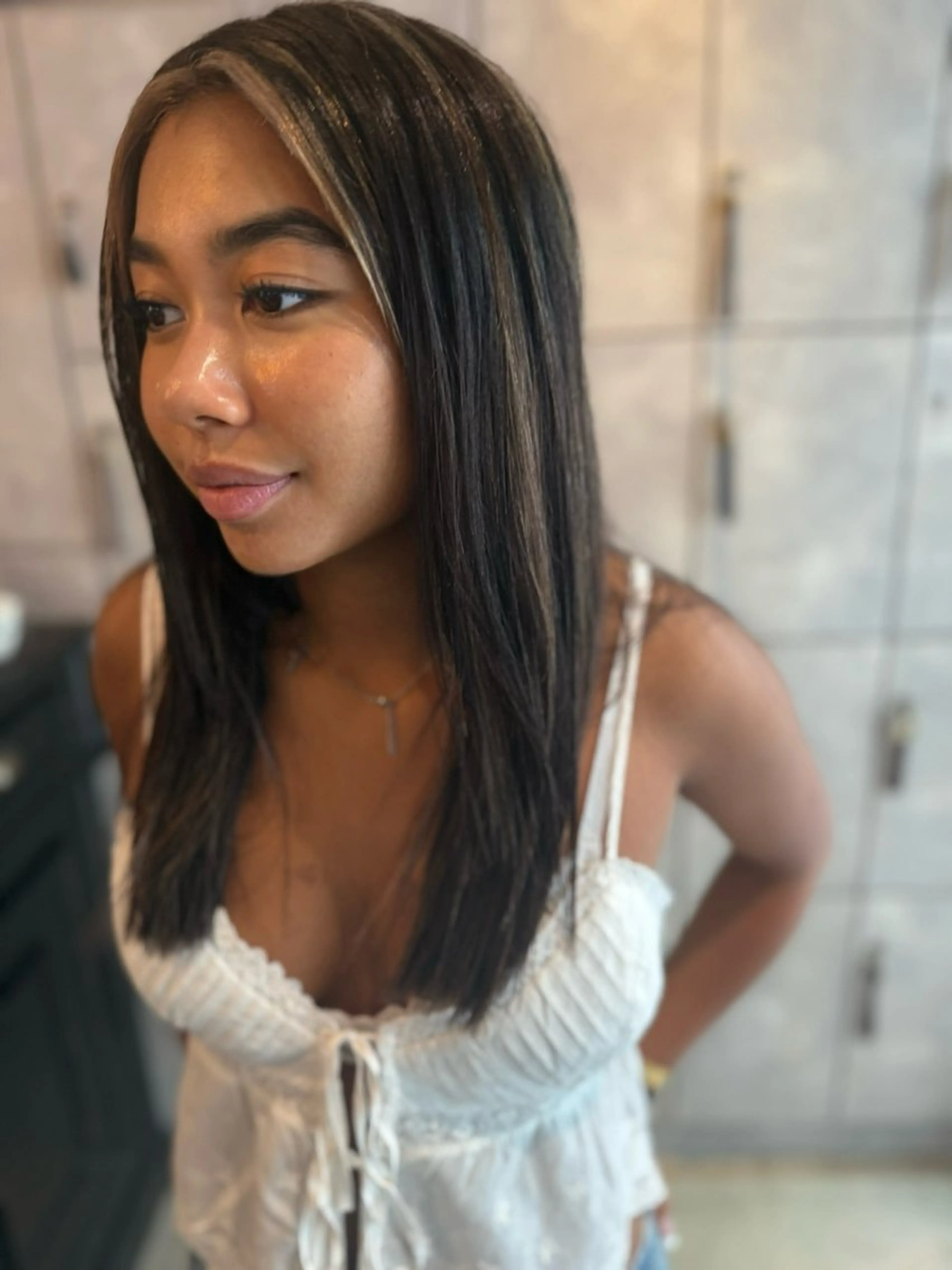 ロング カラー ハイライトカラー ハイライト カット ヘアカラー トリートメント BRAIDS💎愛子 大人ハイライト💎のヘアスタイル