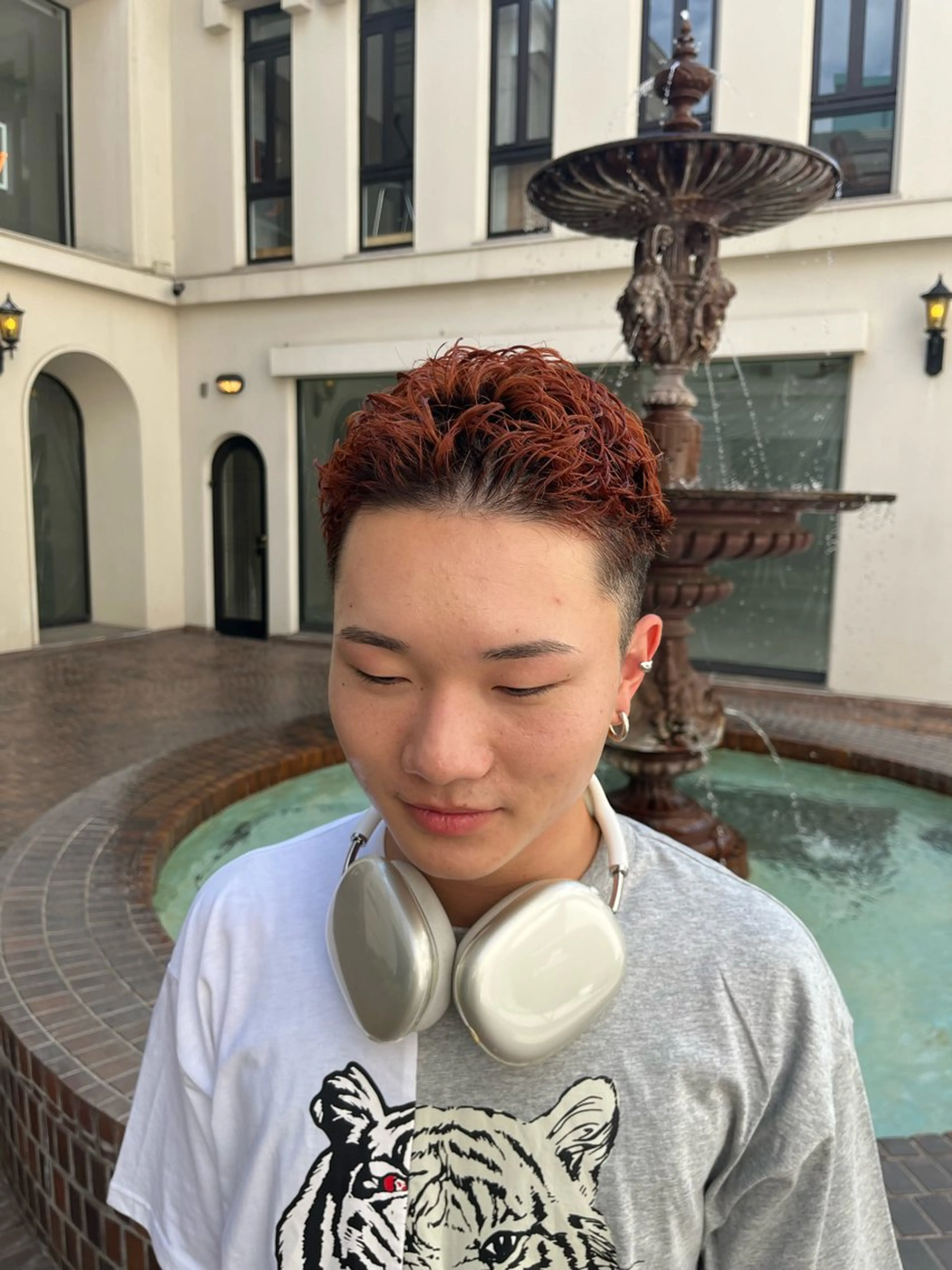 ショート カラー メンズ アプリコットブラウン ブラウンカラー カット ヘアカラー トリートメント DX所属・✨メンズスタイル✨ Daiのヘアスタイル