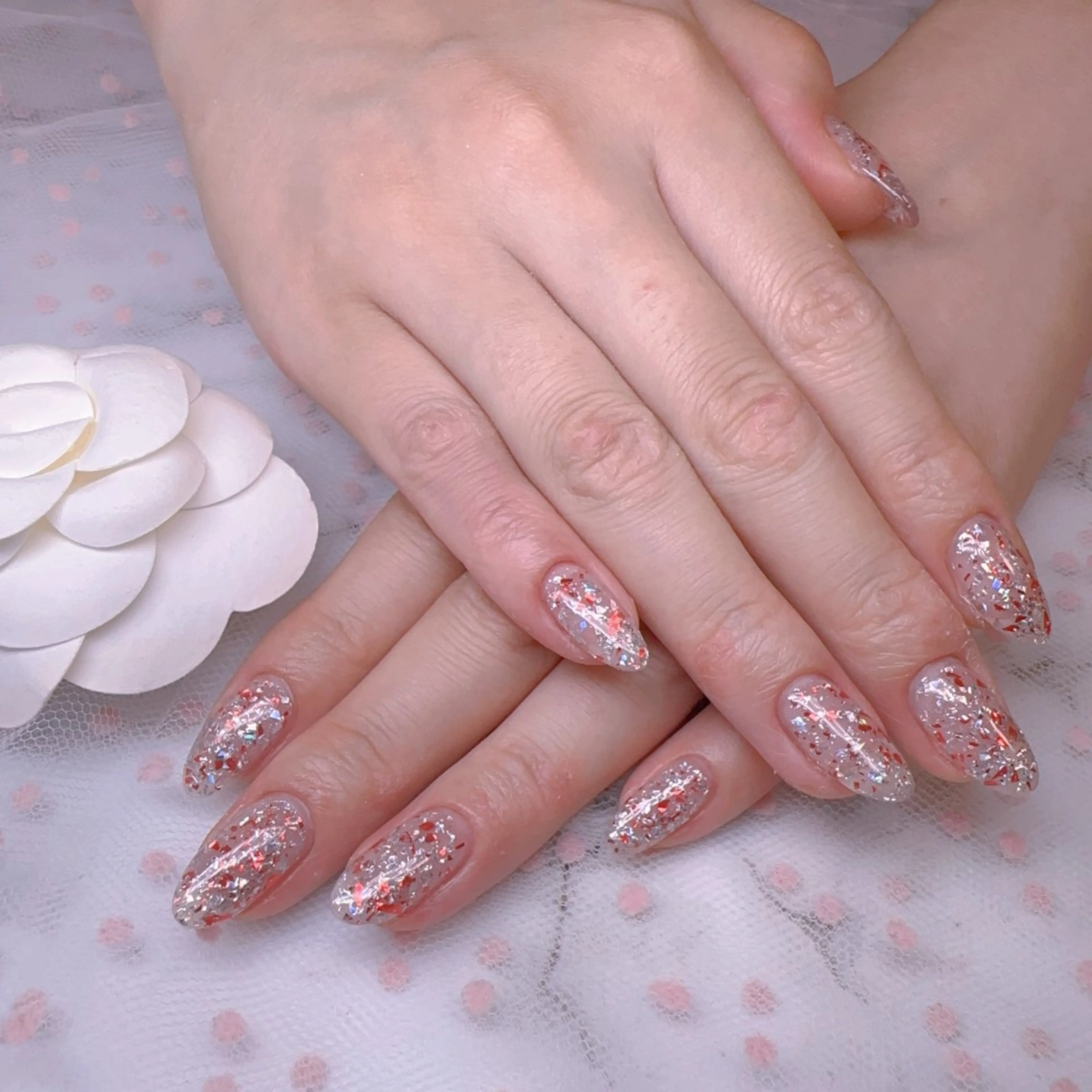 ネイル オーロラネイル フットネイル 韓国ネイル ラメ(グリッター) ラメグラデーション ハンドネイル Belle nail salon 新小岩のネイルデザイン