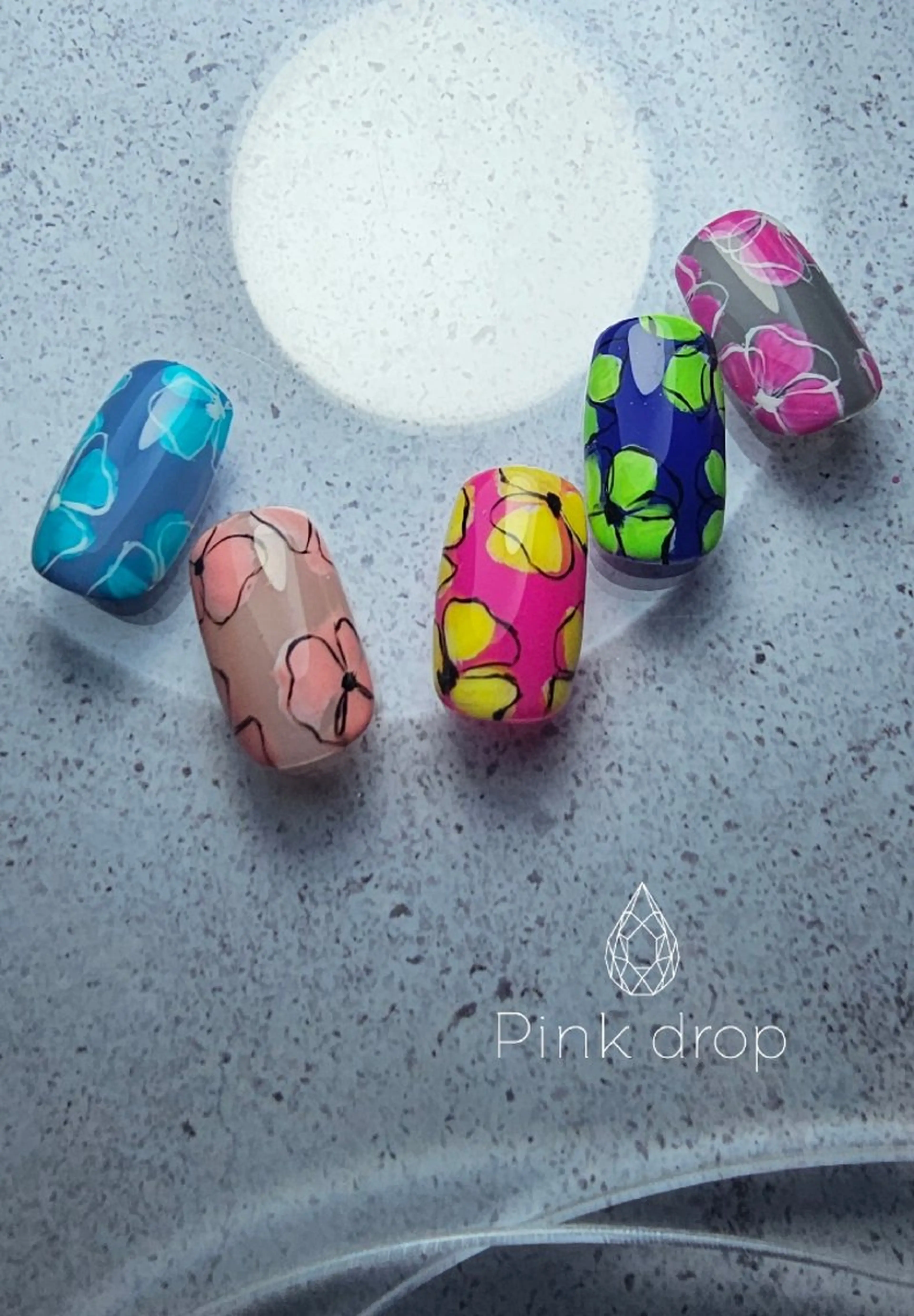 ネイル アートネイル フラワーネイル pinkdrop  sanaeのネイルデザイン