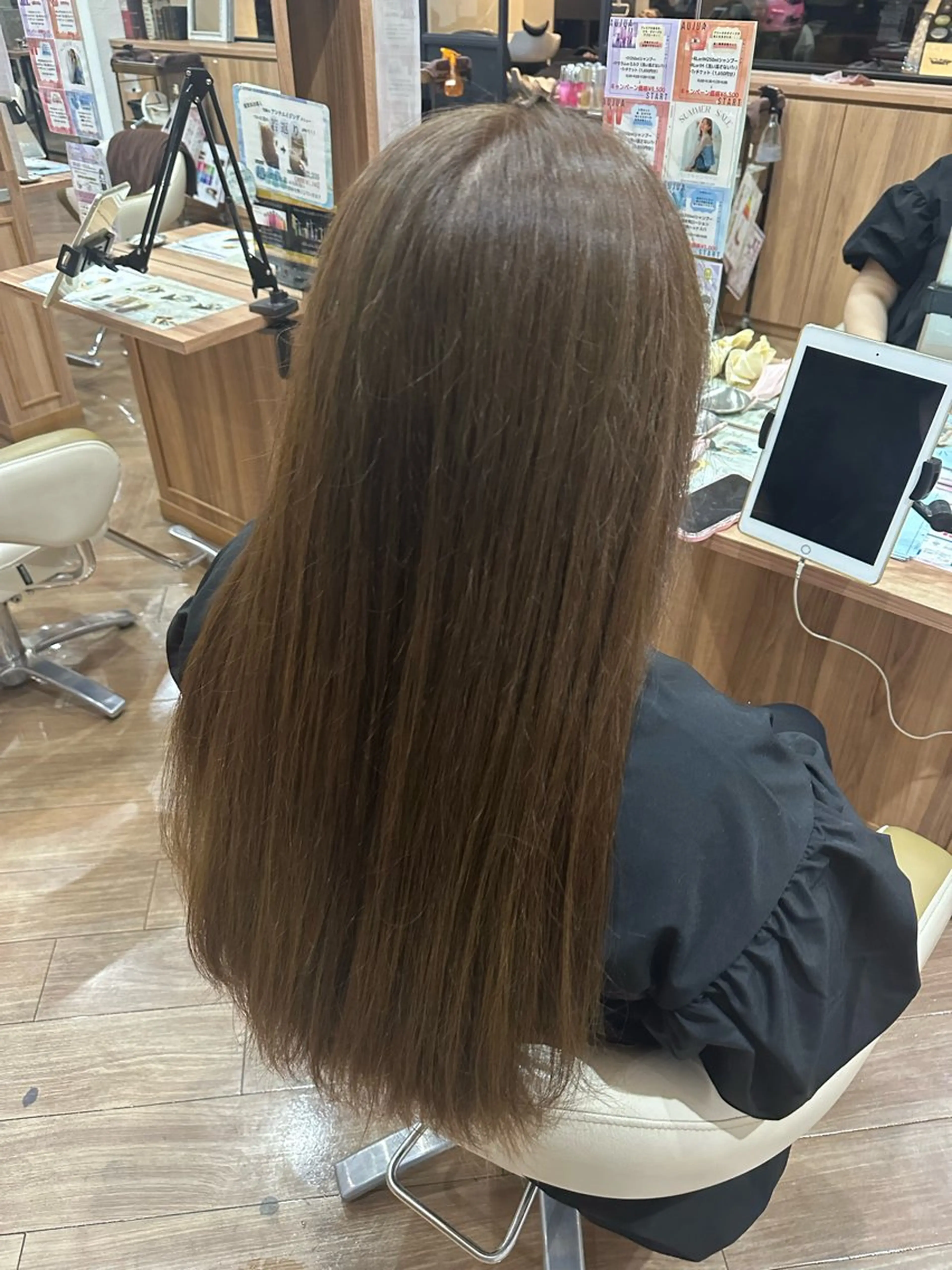 ロング カラー ベージュカラー 女性専用サロンAnsurmimi南草津店所属・加藤 和音のヘアスタイル