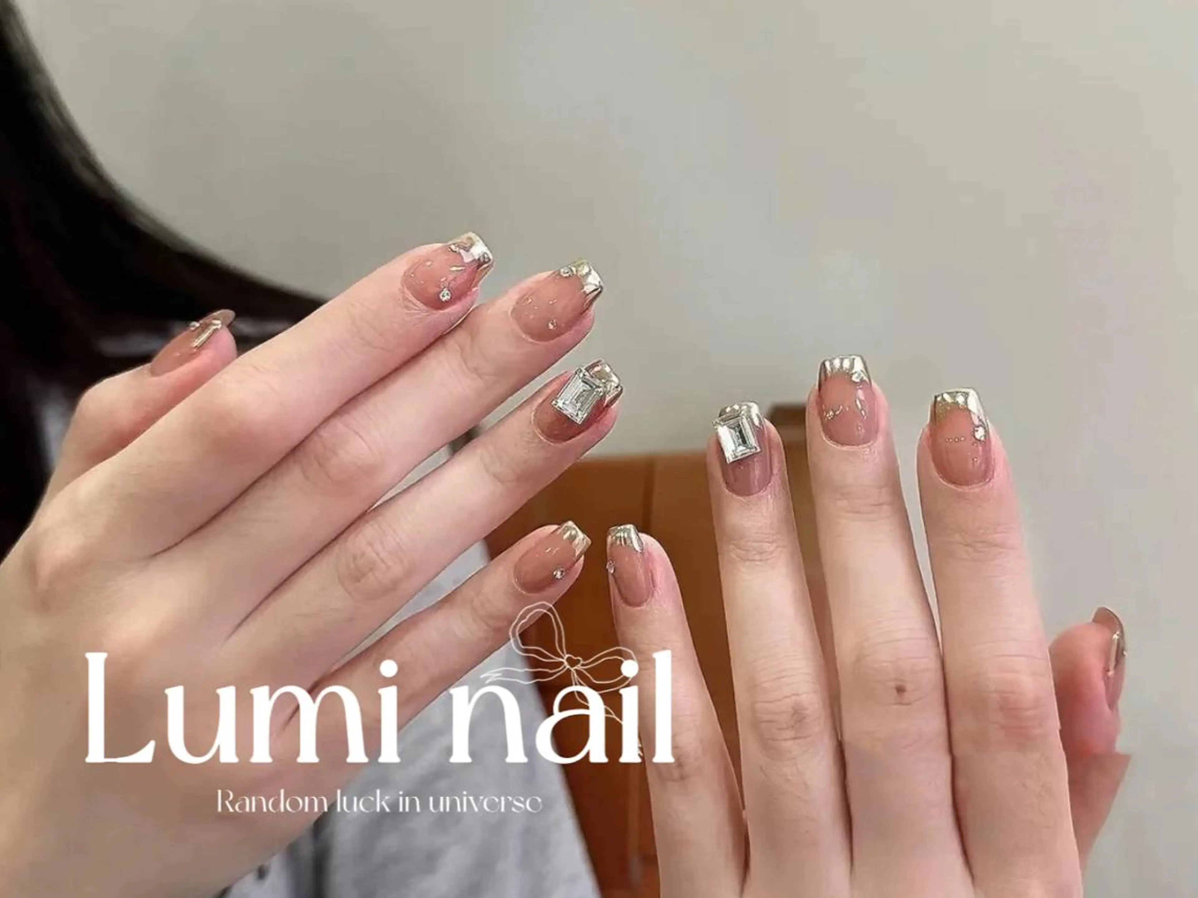 ネイル ツイードネイル 冬ネイル クリスマス 神崎 理沙のネイルデザイン