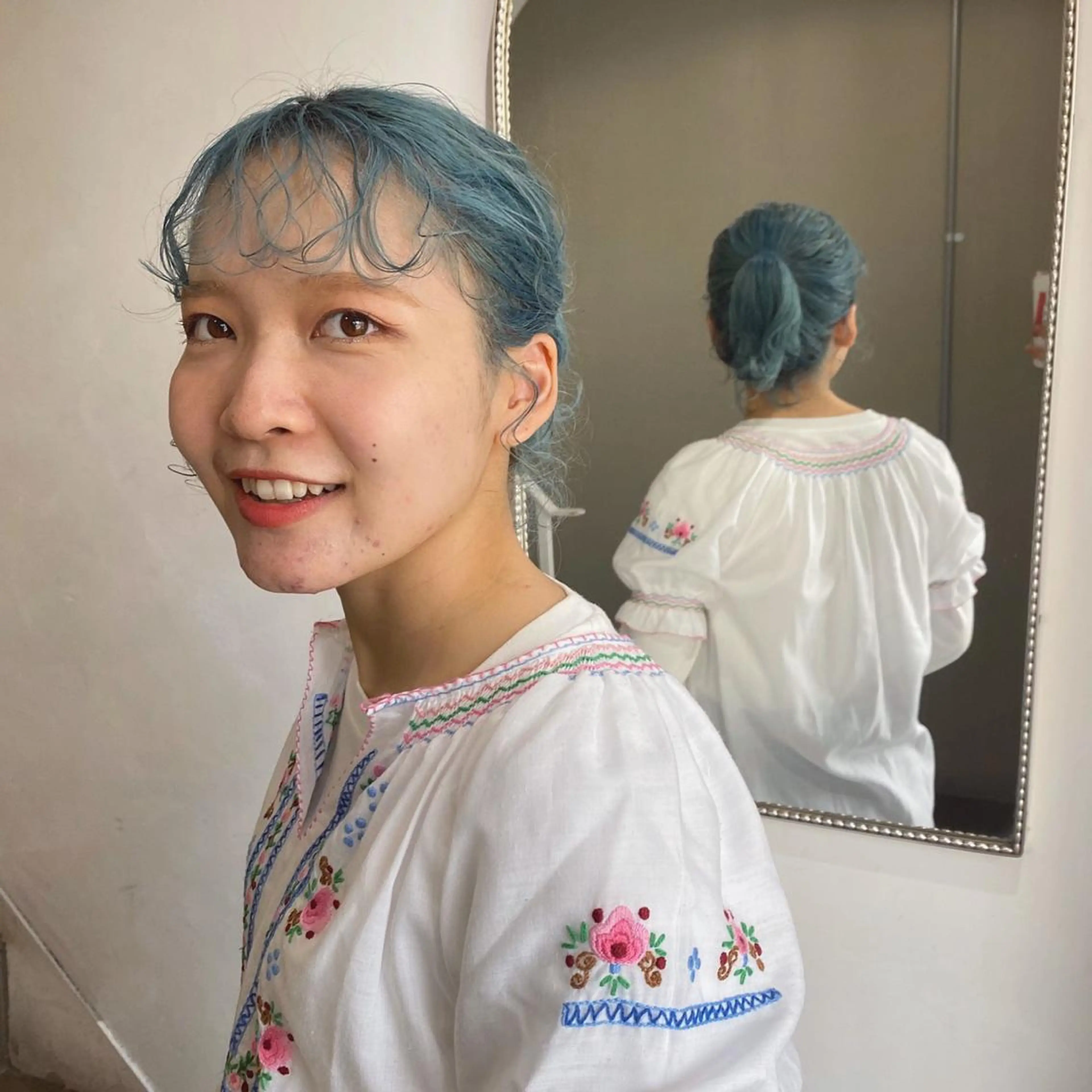 ミディアム カラー ブルーカラー ヘアカラー ハッシュカット カシマハヤトのヘアスタイル
