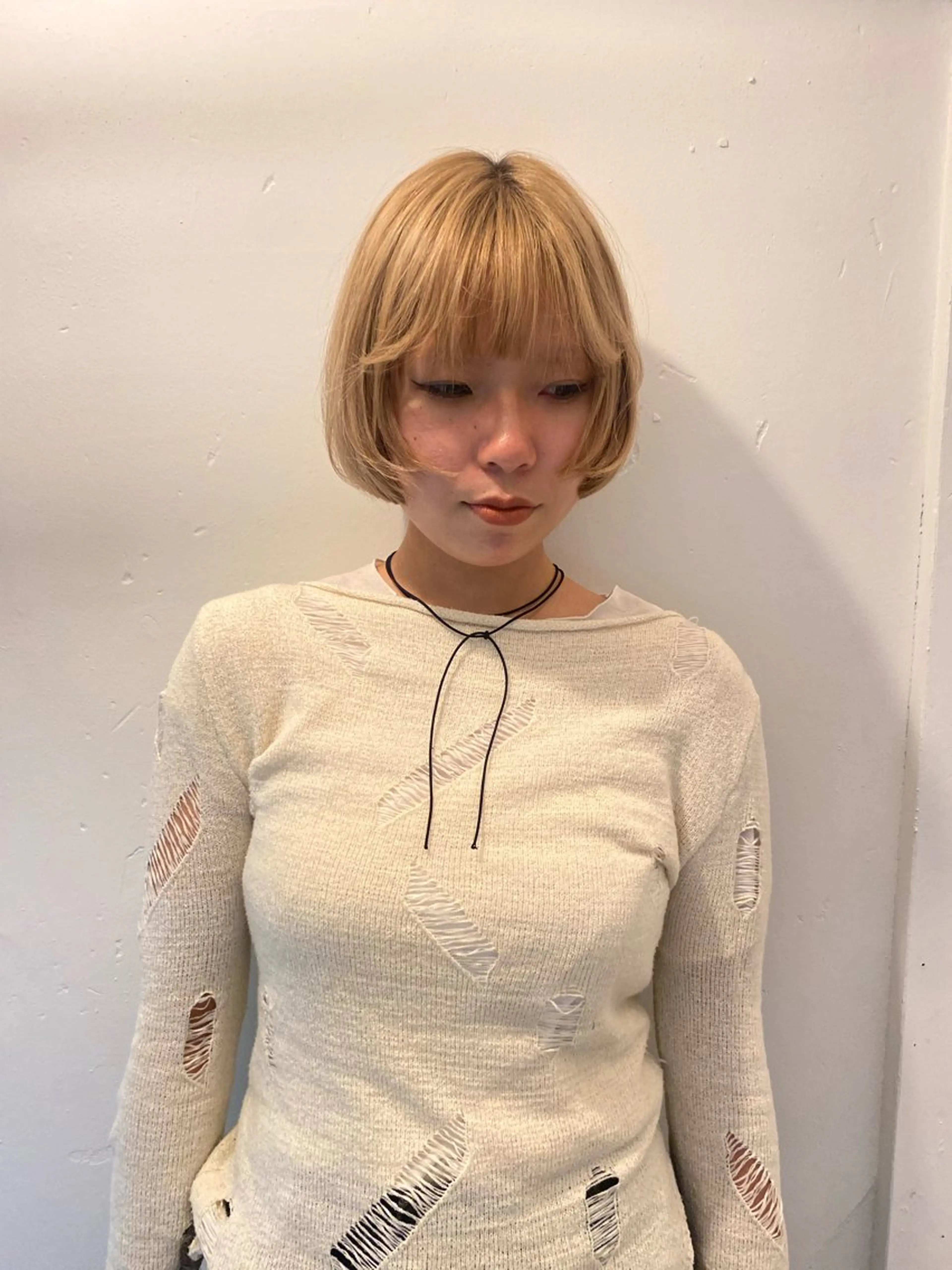 前髪カット、顔周りの写真