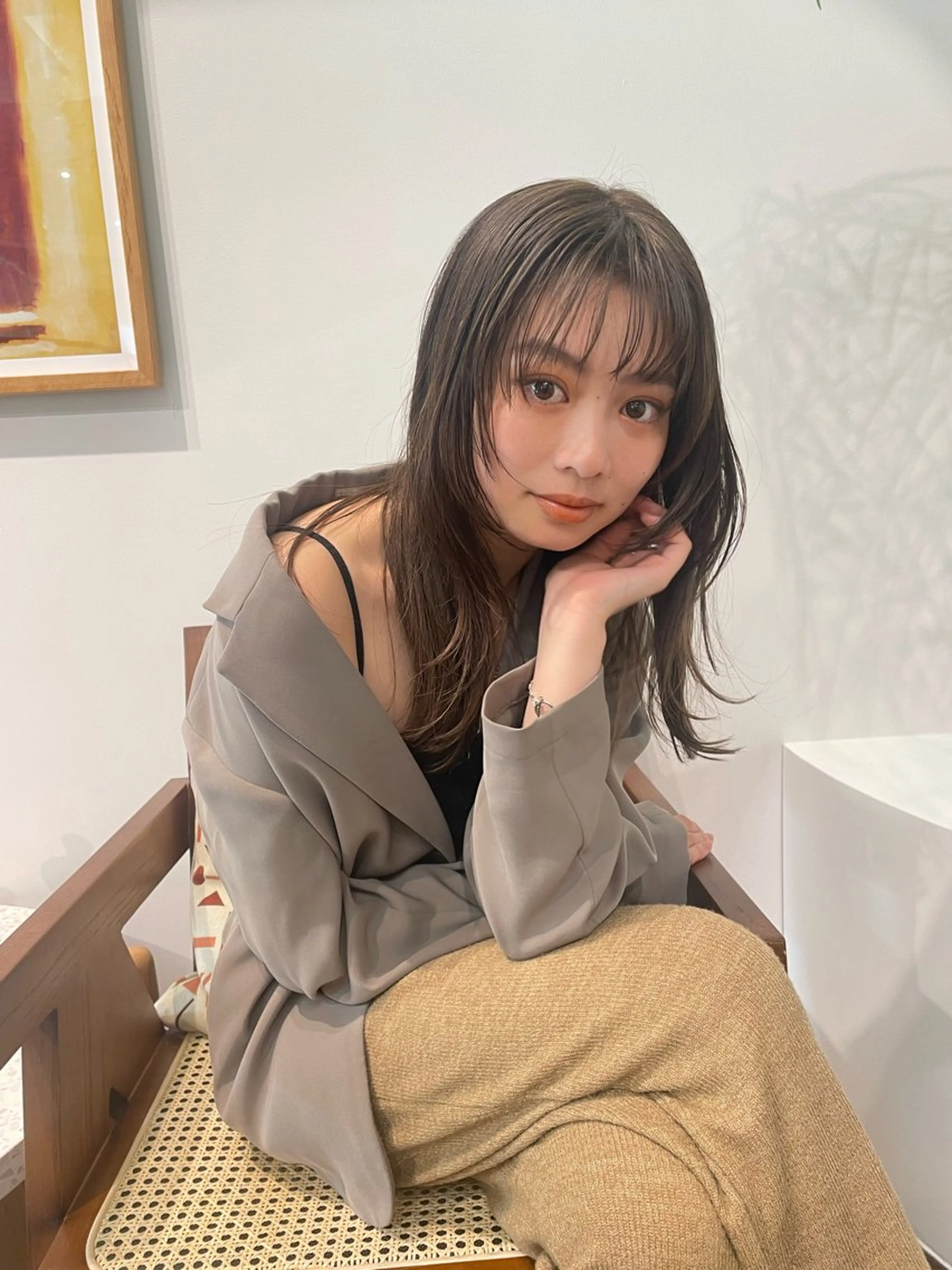 ロング カラー ハイライトカラー ハイライト レイヤーカット カット ヘアカラー トリートメント レイヤーカット🎀 kanaのヘアスタイル